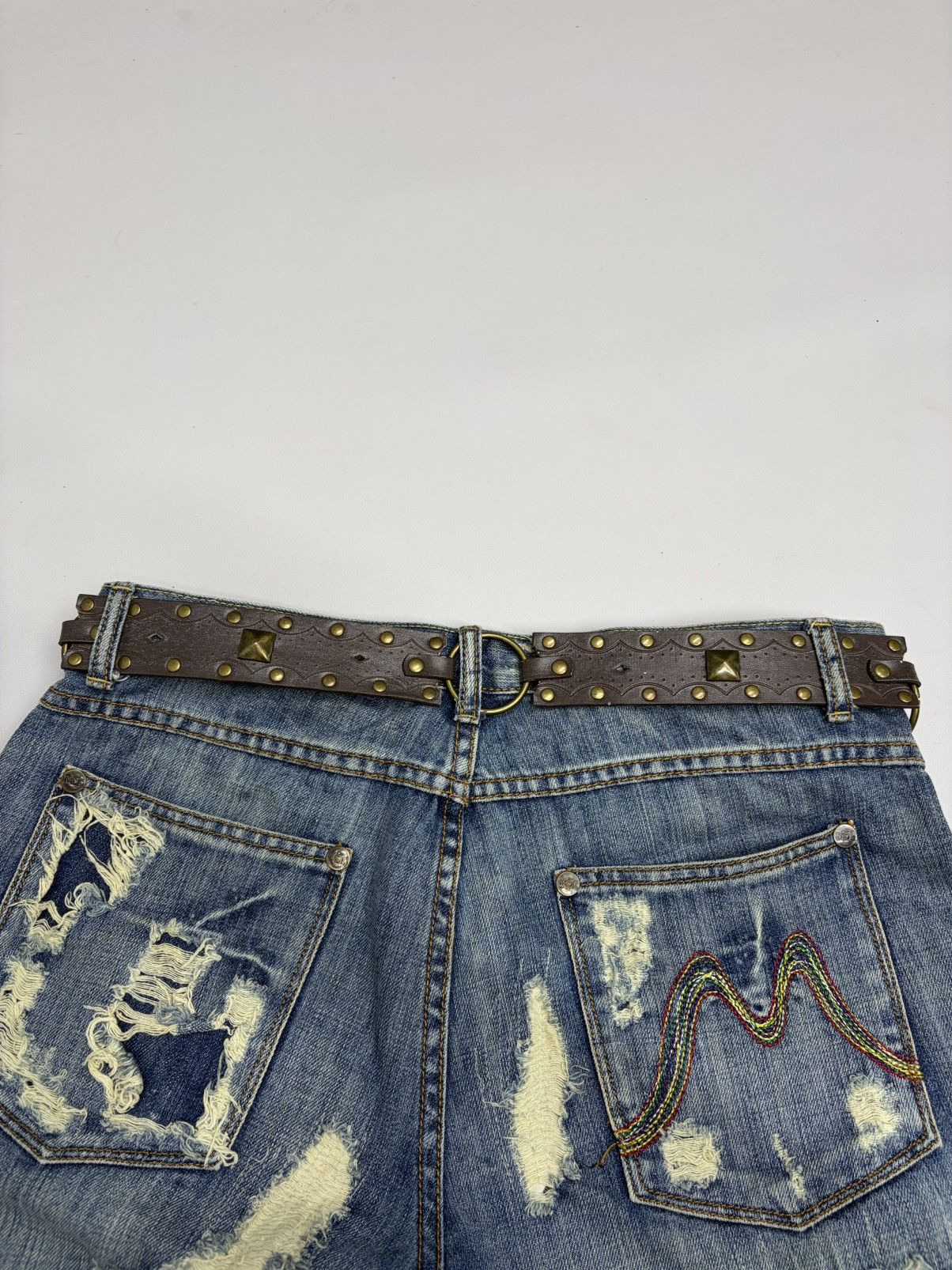 Hysteric Glamour Vintage Y2K Rhinestones Like Number Nine Punk Leather Belt Size 32 - 15 Thumbnail