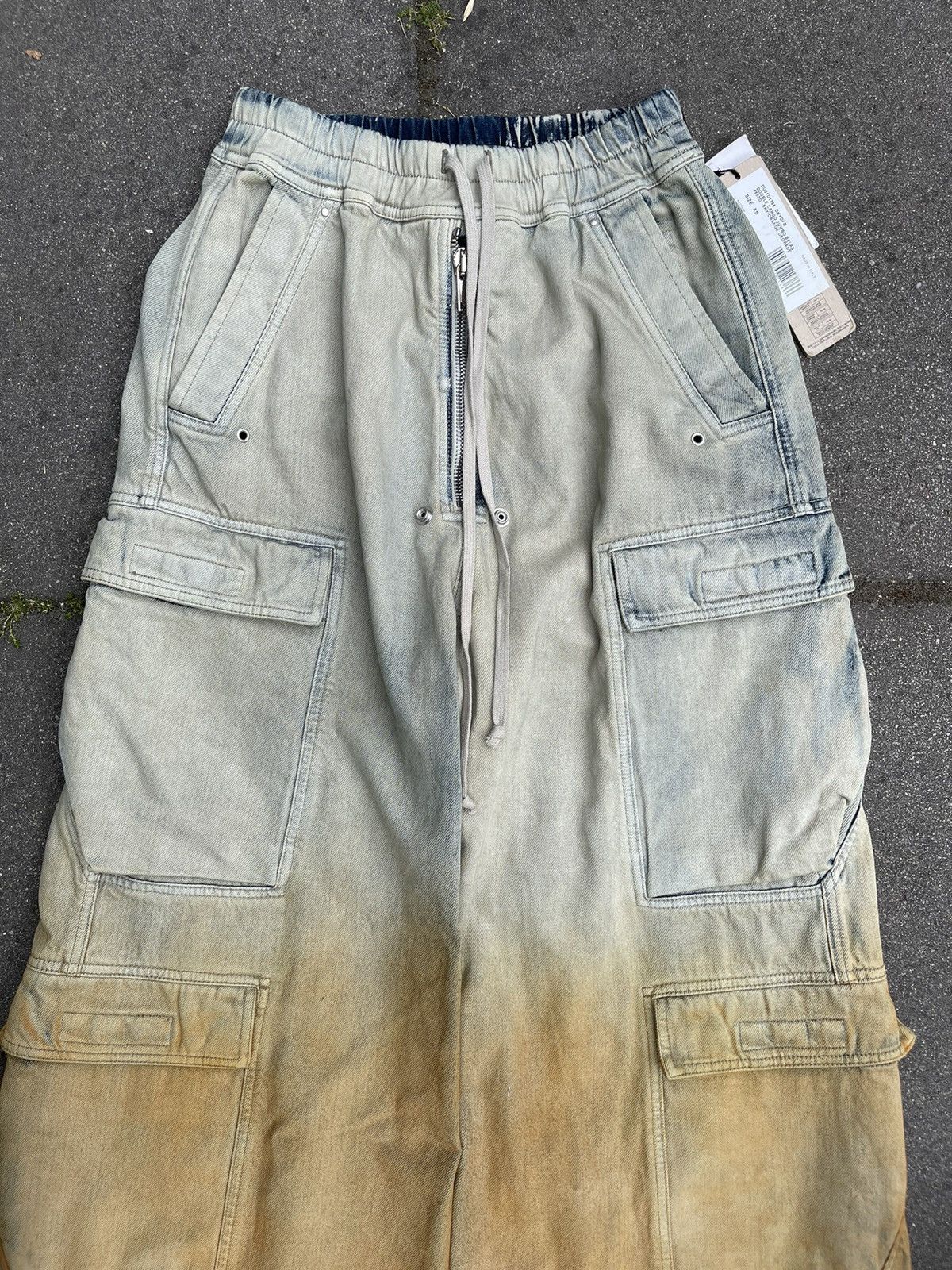 Rick Owens SS24 DRKSHDW denim double bela cargos distressed jumbo nwt Size US 33 - 5 Thumbnail