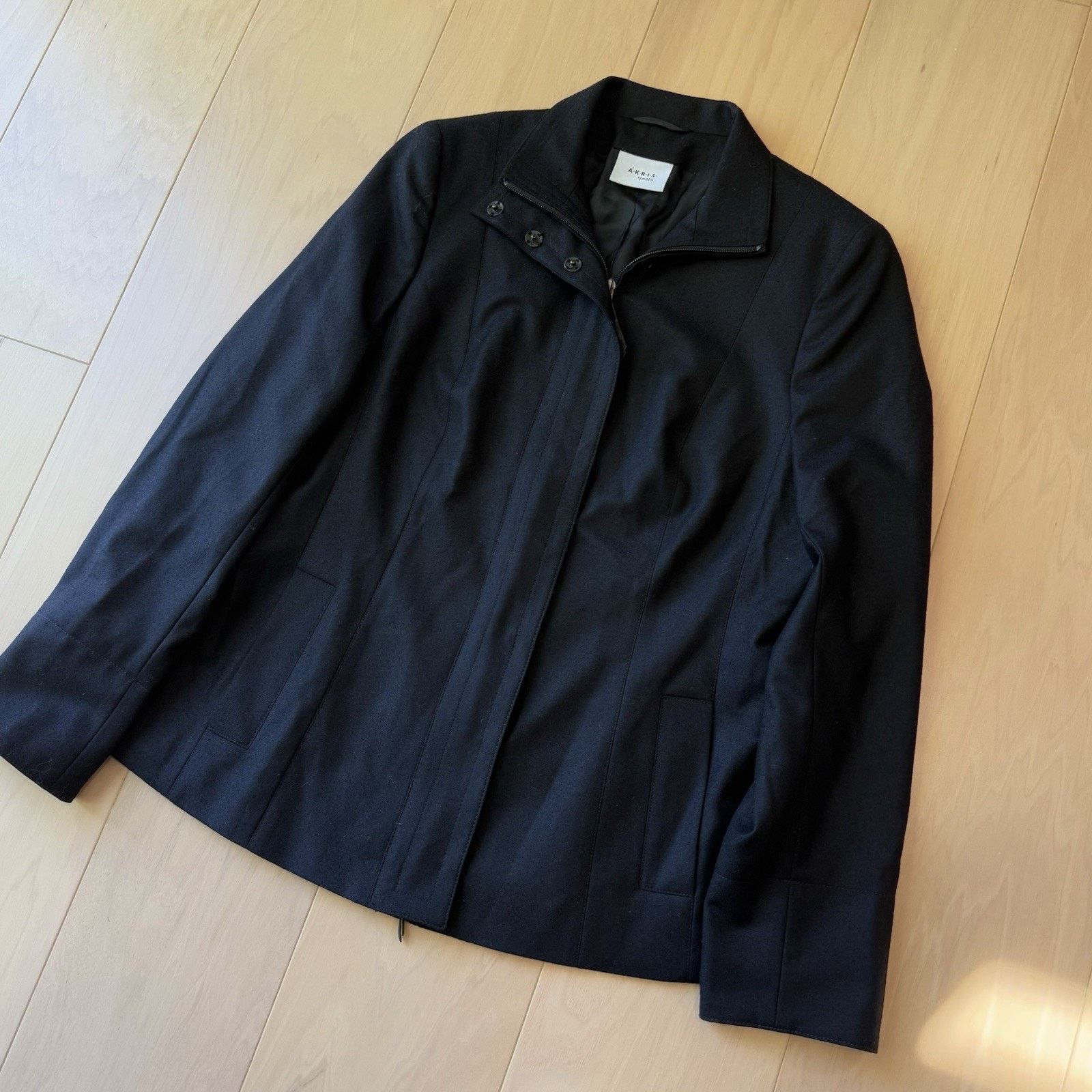 Akris Akris Punto Wool Coat Women's 10 Black Full Zip Minimalist Size L / US 10 / IT 46 - 11 Thumbnail