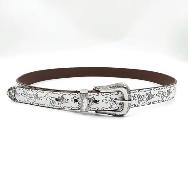 Other Western Floral Embossed Leather Belt Size ONE SIZE - 1 Thumbnail