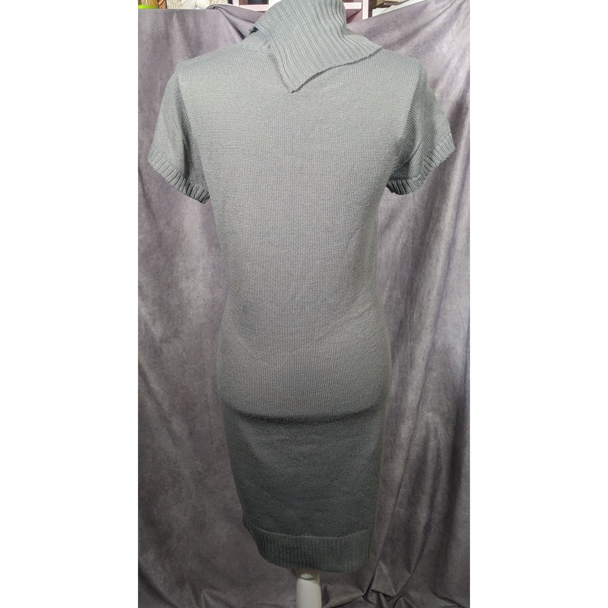 Other Tiana B Grey Asymmetrical Button Collared Sweater Dress With Size M / US 6-8 / IT 42-44 - 5 Thumbnail