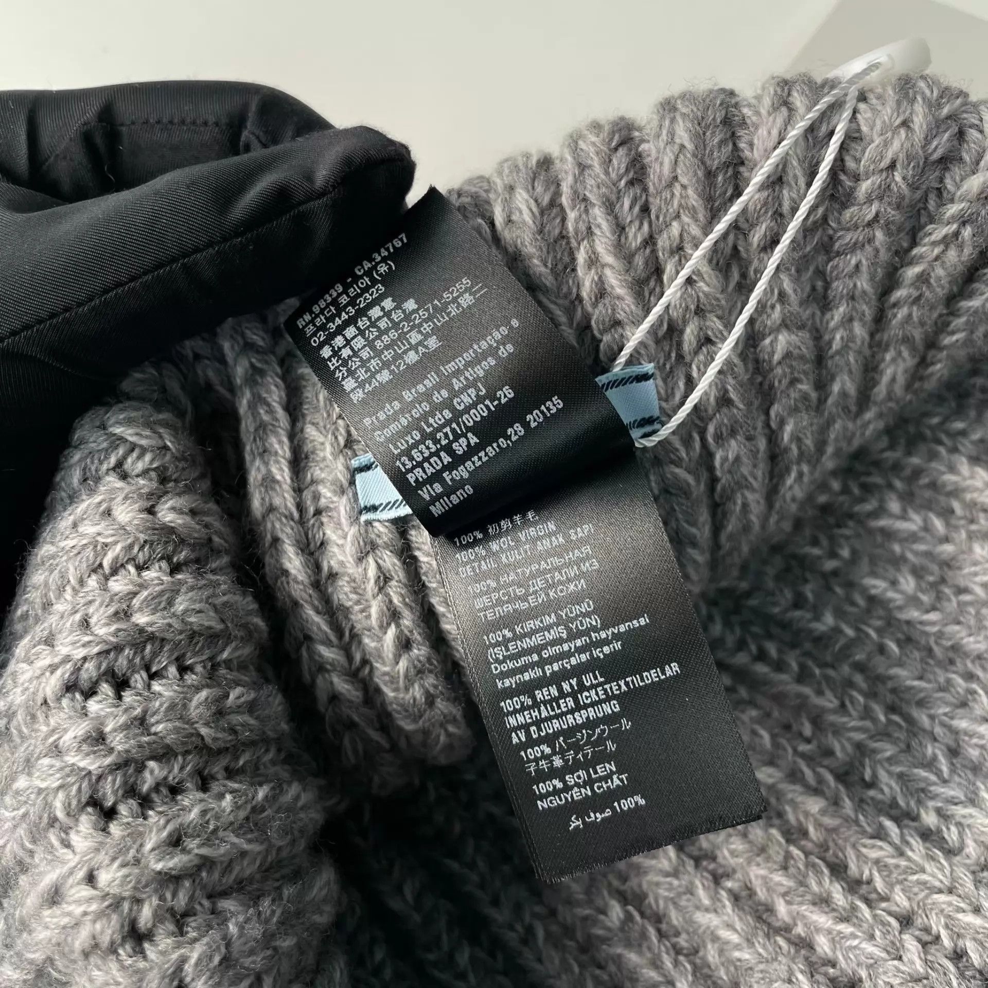 Prada Prada Gray Knit Beanie Size ONE SIZE - 7 Thumbnail
