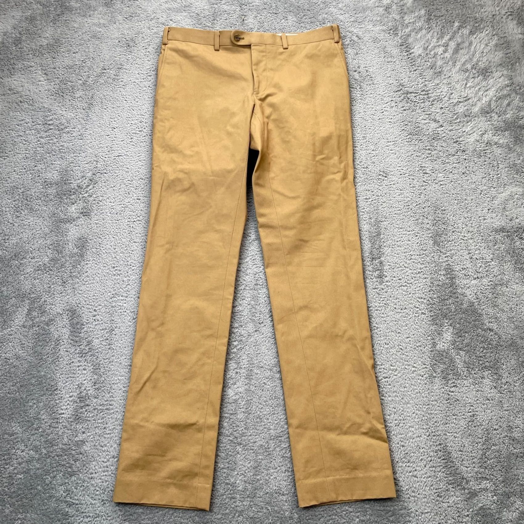 Vintage Indochino Pants Mens Medium Beige Dress Cotton Office Wear Formal Straight Leg Pants Mens Regular Beige Dress Pants Size US 34 / EU 50 - 2 Thumbnail