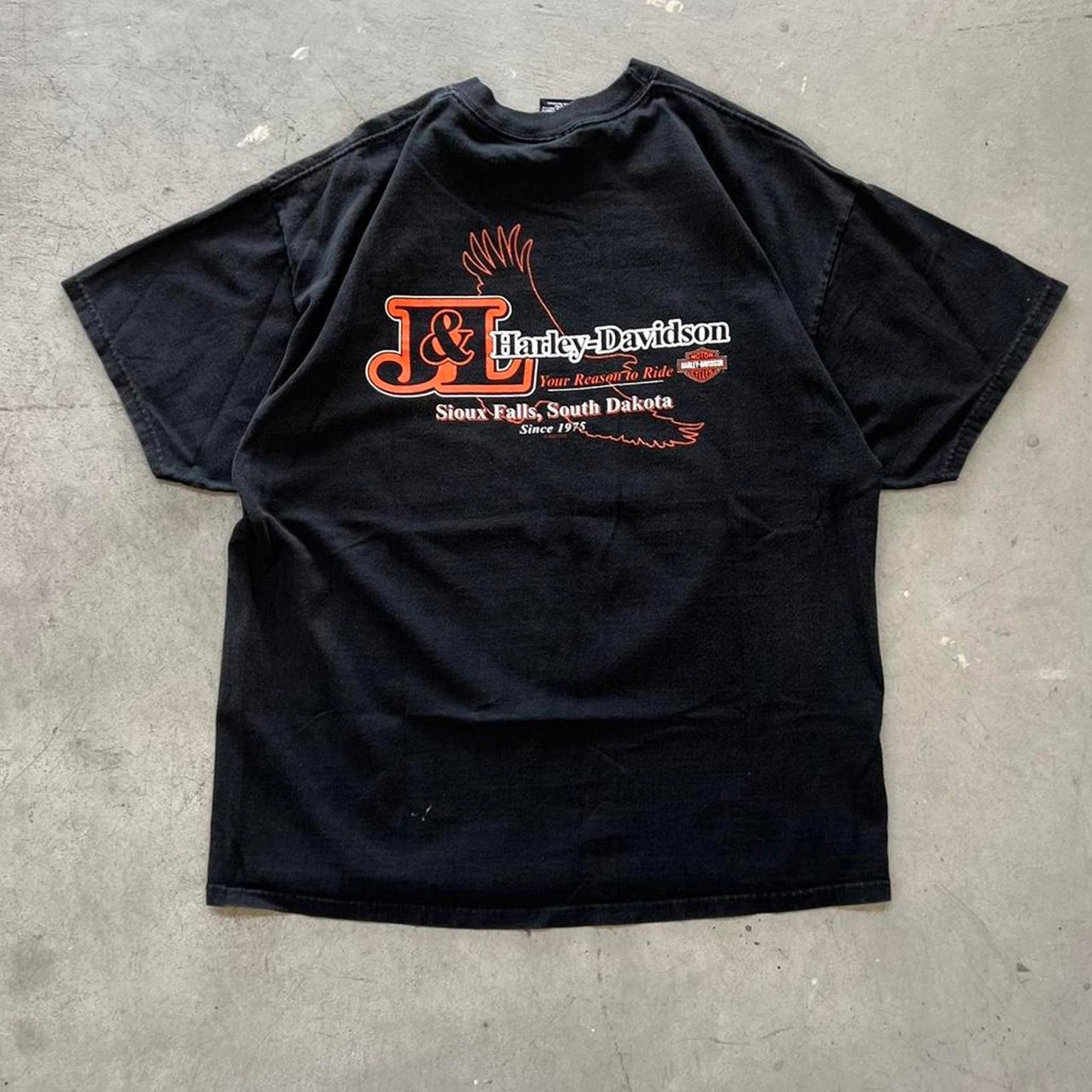 Harley Davidson × Vintage Vintage Y2K Harley Davidson Motorcycle Buffalo Biker T-Shirt Size US XL / EU 56 / 4 - 2 Thumbnail