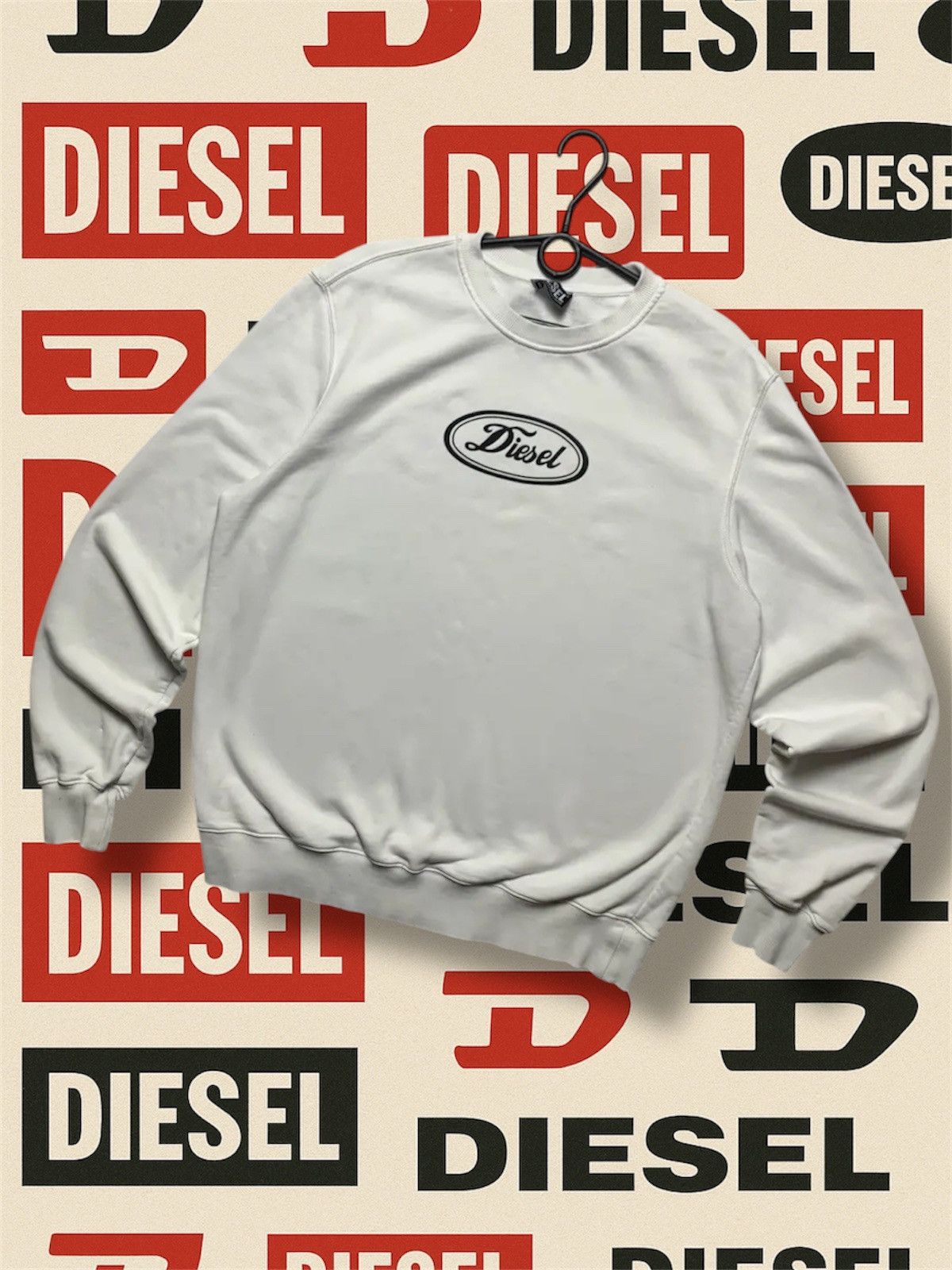 Diesel Vintage Diesel sweatshirt central logo Ford style XL Size US XL / EU 56 / 4 - 1 Thumbnail