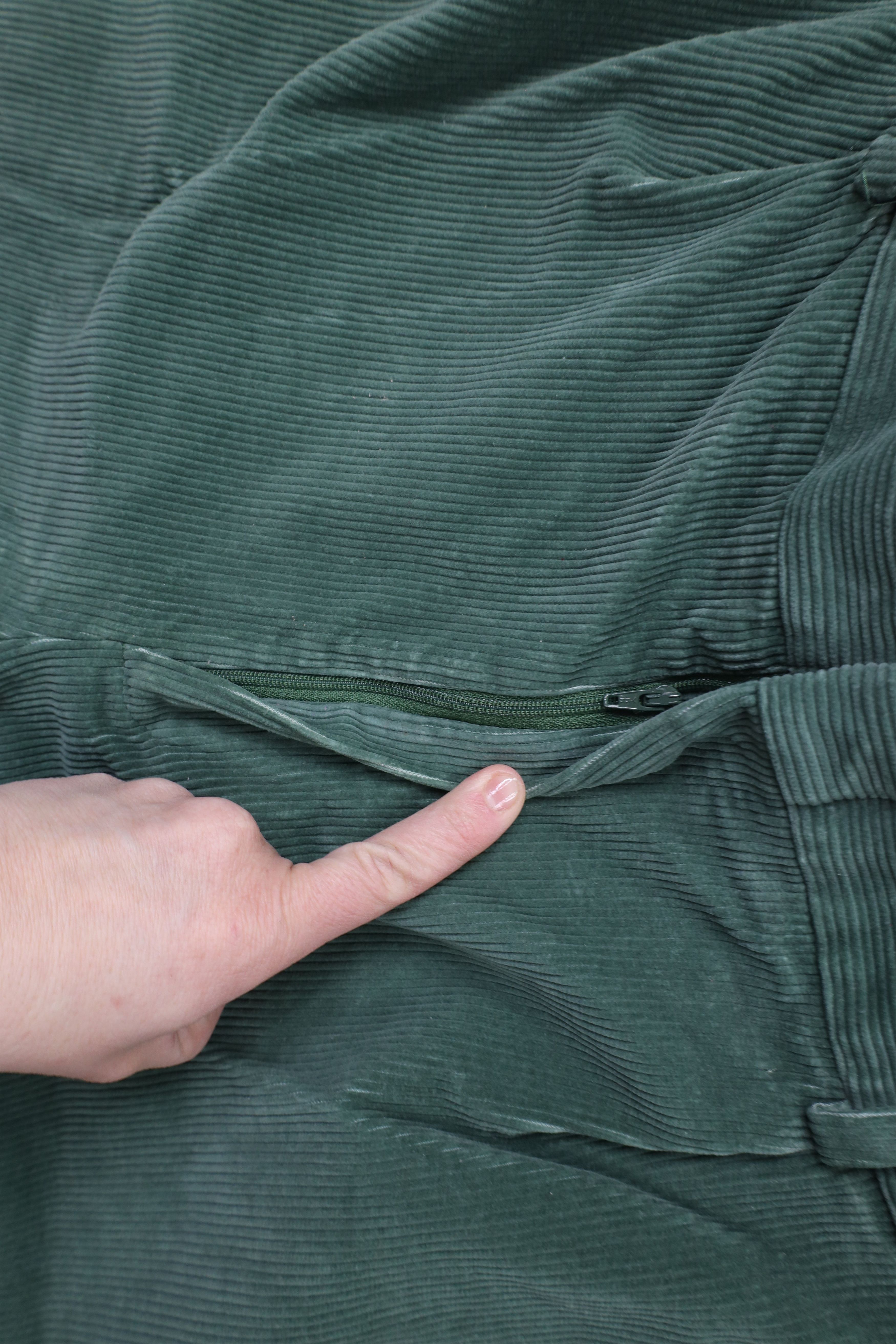 Lands' End × Vintage Vintage 90s Lands End Wide Leg Corduroy Chino Pants Green Size US 38 / EU 54 - 6 Thumbnail