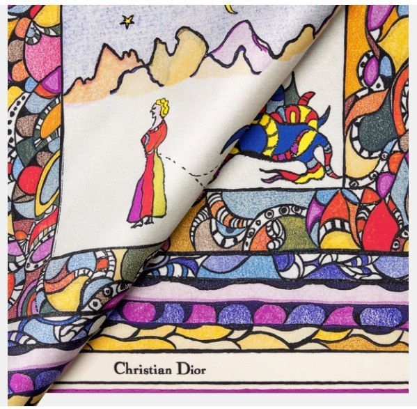 Dior o1w1db11024 Size: OS / Princess & Dragon Square Scarf Size ONE SIZE - 4 Thumbnail