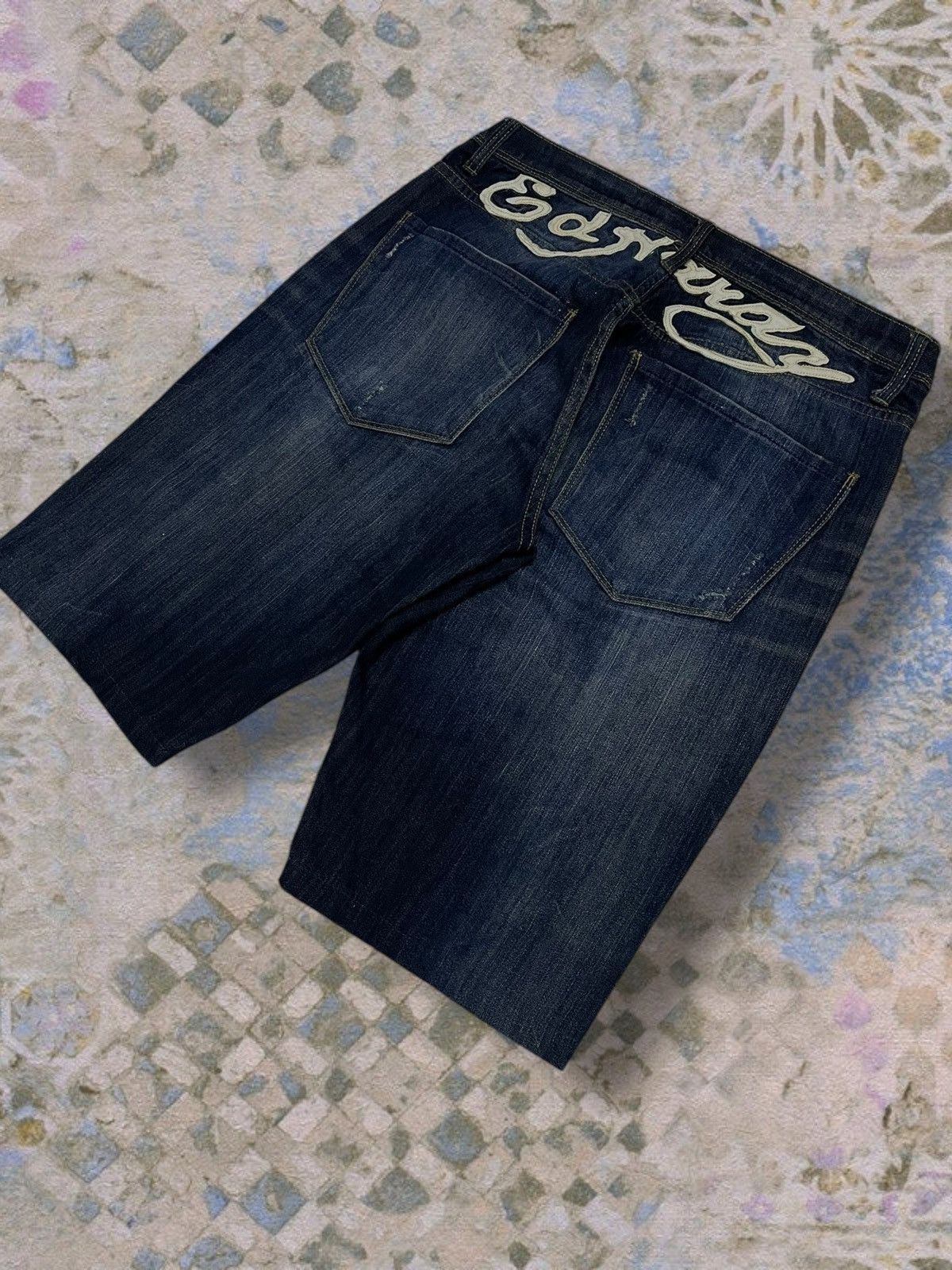 Christian Audigier Vintage 90s Authentic Designer Christian Audiger Skull Denim Size US 33 - 8 Thumbnail