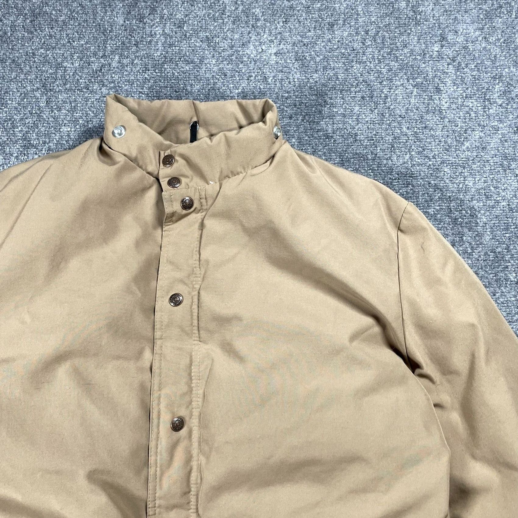 Schott VINTAGE Schott NYC Jacket Parka Hoodie Down Puffer Beige Men's XL L 70s Vintage Classic Casual Zip Hooded Quilted Nylon Down Filláticos Size US L / EU 52-54 / 3 - 2 Thumbnail