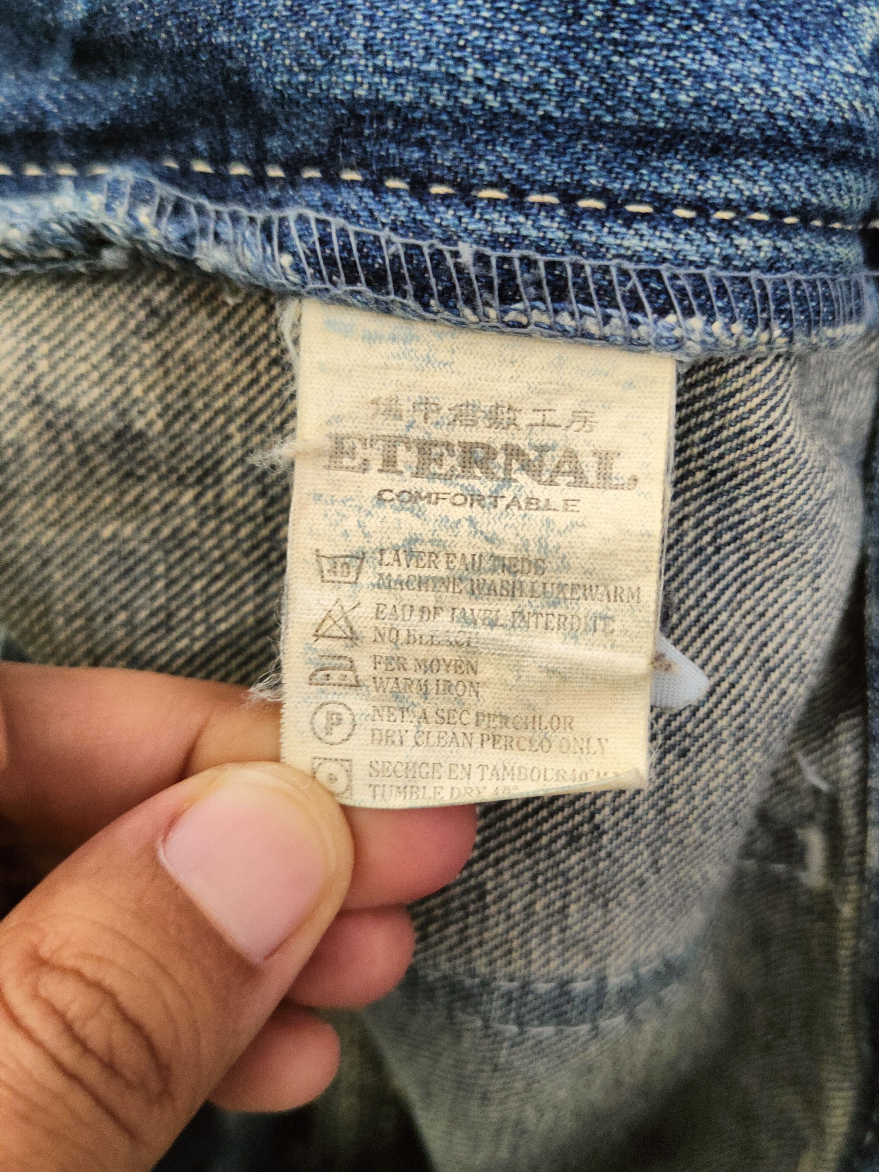 Eternal DL Eternal Blue Distressed Ripped Jeans #46-964 Size US 34 / EU 50 - 14 Thumbnail