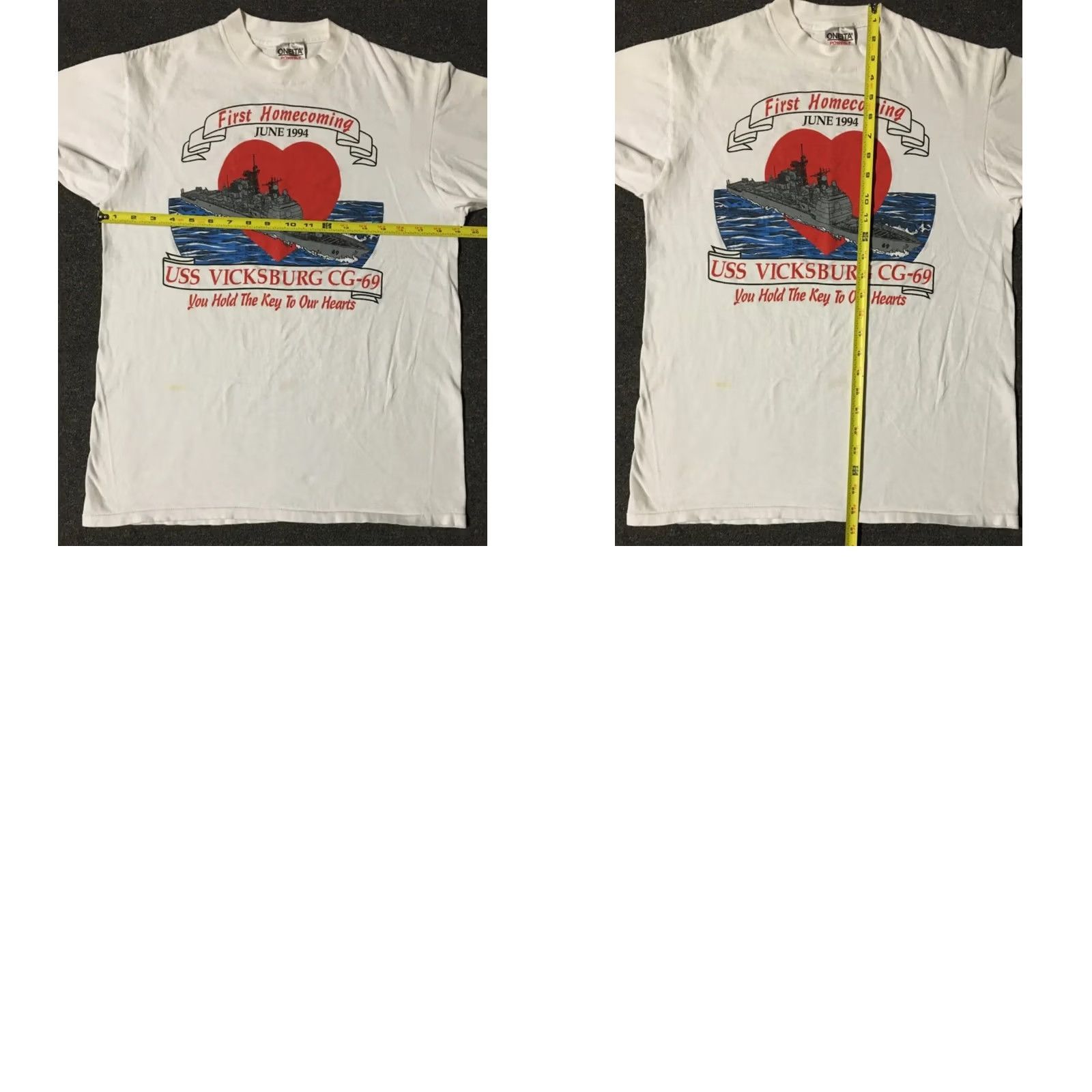 Vintage VINTAGE US Navy USS Vicksburg Battleship Shirt S White Short Sleeve Logo 90s Biker Punk Military Retro 80s Mens Size US S / EU 44-46 / 1 - 9 Thumbnail