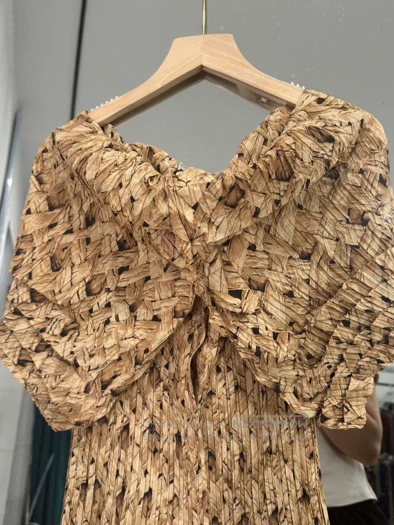 Issey Miyake Issey Miyake Wood Grain Step Irregular Pleated Dress Size M / US 6-8 / IT 42-44 - 8 Thumbnail