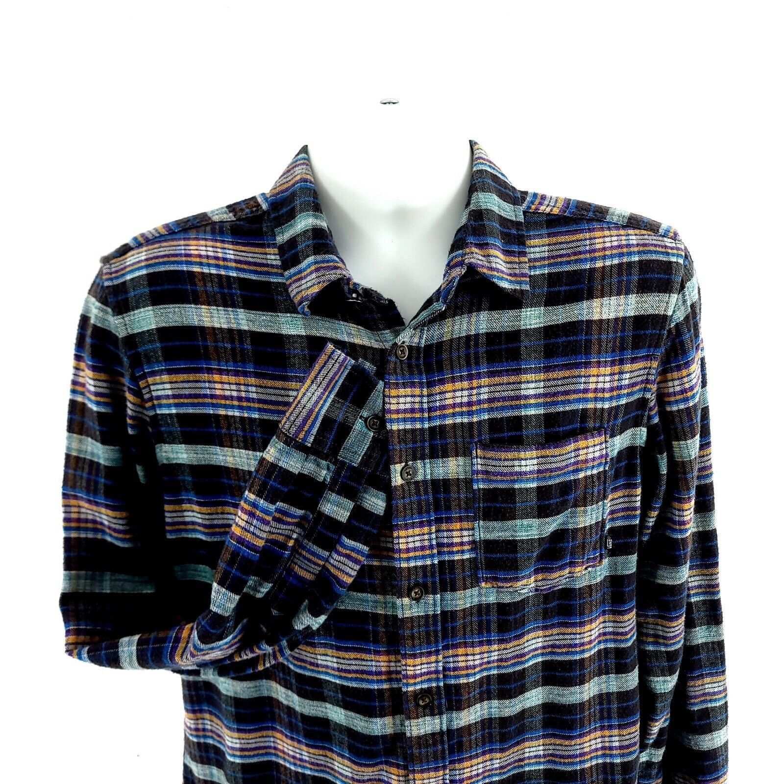 Vans Vans Black Multi-Collared Plaid Flannel Small Collared Dress Size US S / EU 44-46 / 1 - 1 Thumbnail