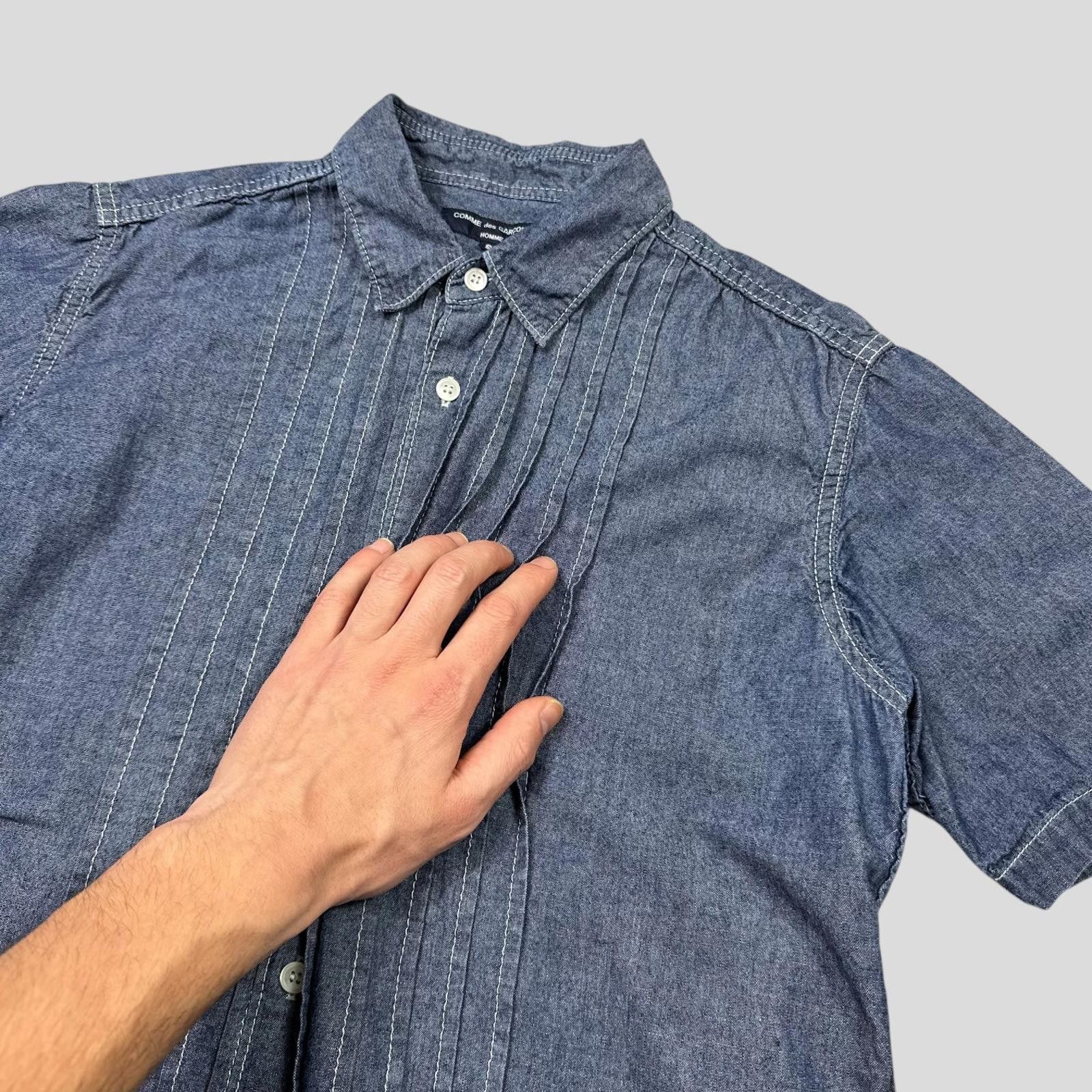 Comme des Garcons Comme Des Garçons Homme 2008 Pleated Indigo Cotton Shirt - S Size US S / EU 44-46 / 1 - 2 Thumbnail