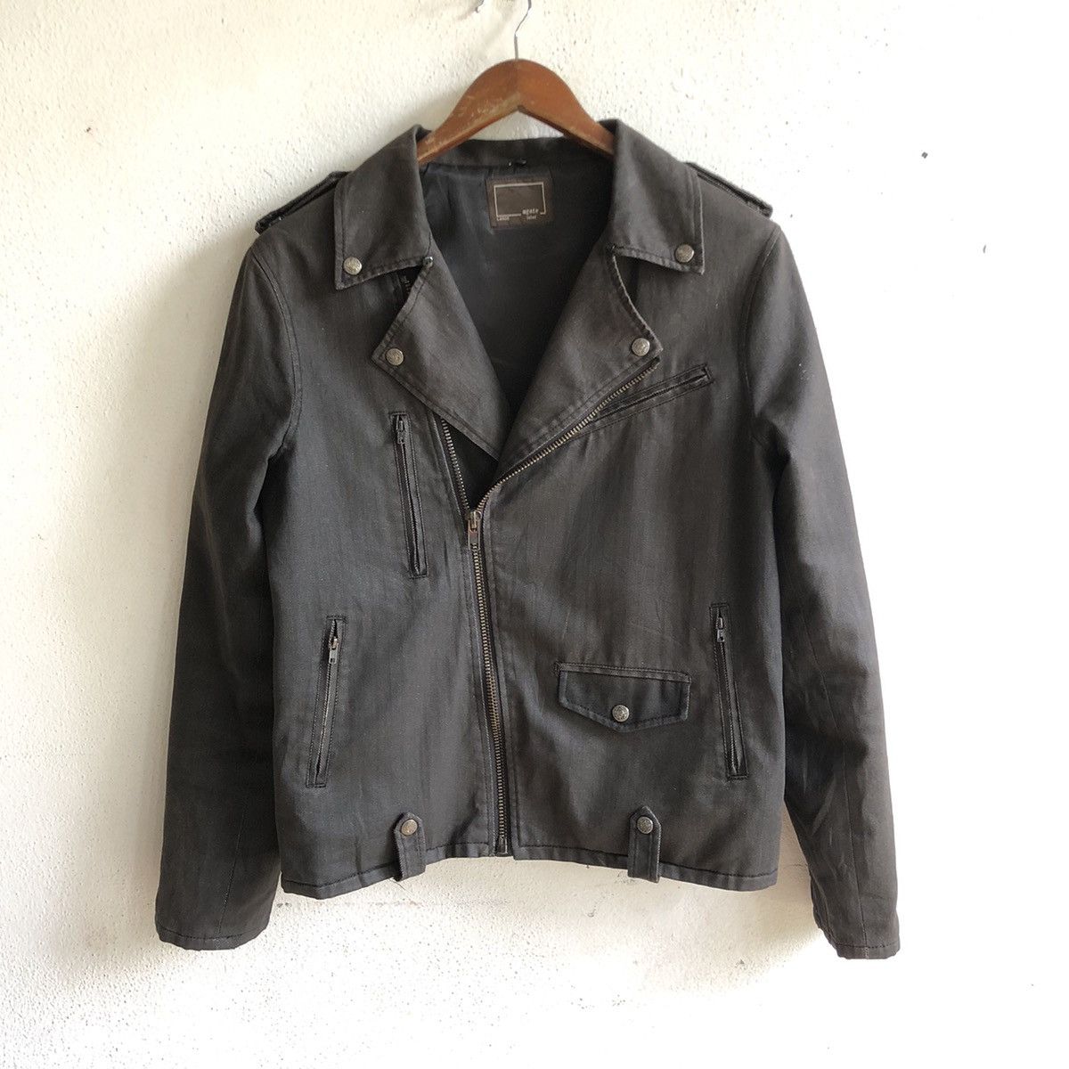 Japanese Brand AGATE denim biker jacket Size US L / EU 52-54 / 3 - 3 Thumbnail