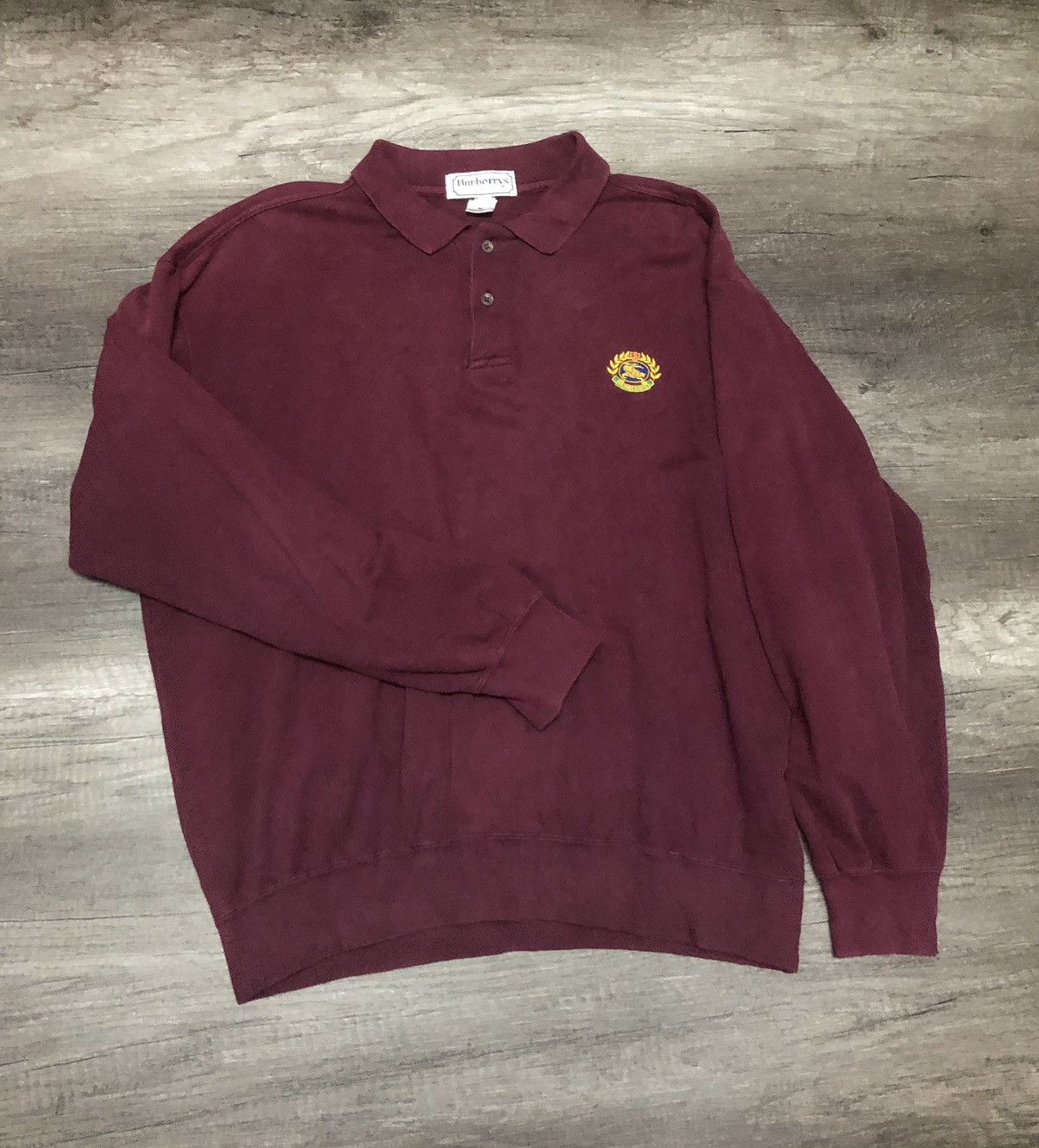 Burberry × Vintage Vintage Burberrys Long Sleeve Polo Shirt Size US XL / EU 56 / 4 - 7 Thumbnail