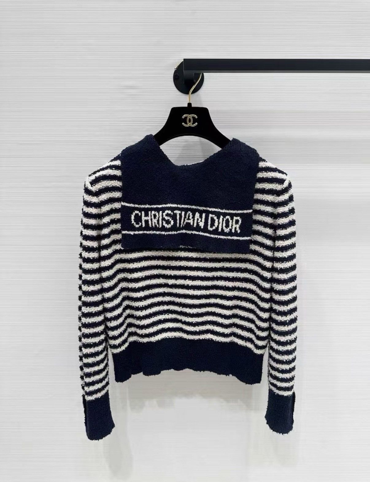 Dior Dior Navy Collar Knit Sweater J33 Size S / US 4 / IT 40 - 2 Thumbnail