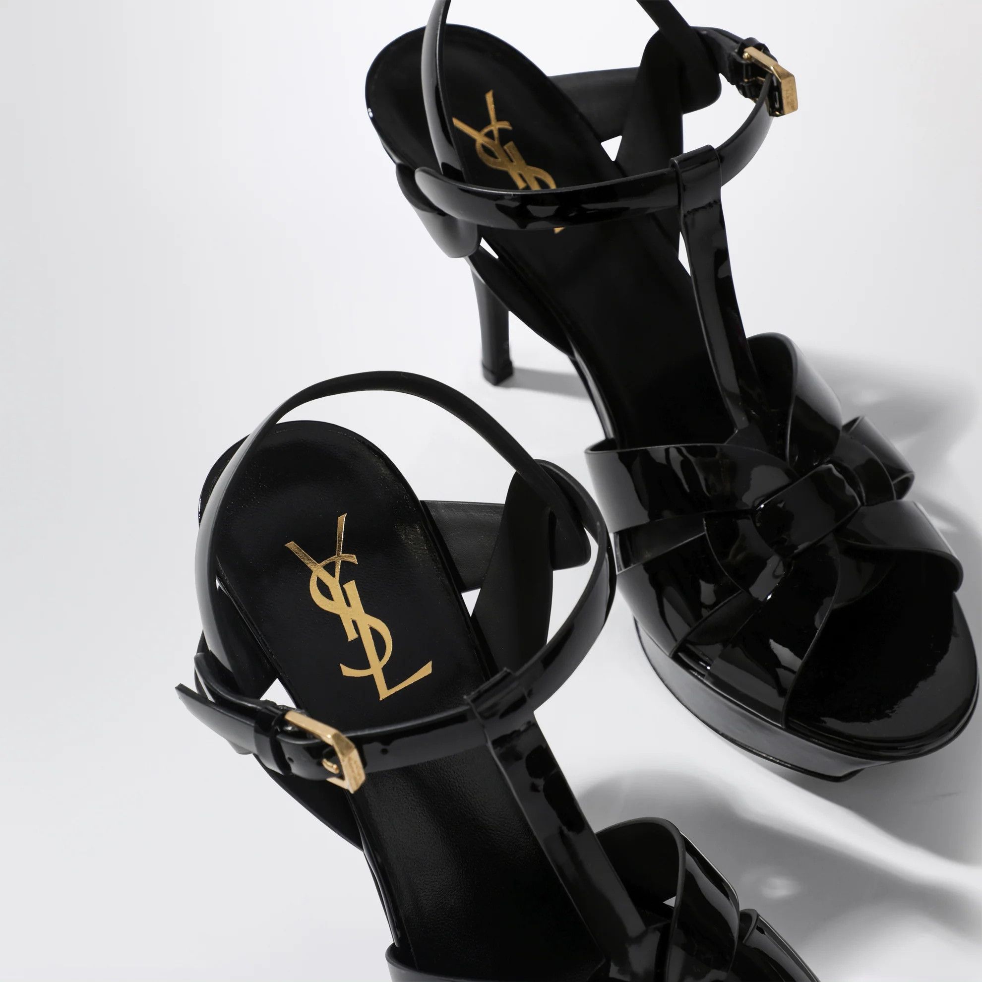 Saint Laurent Paris o1d2blof0526 Patent Leather Sandals in Black Size US 7 / IT 37 - 5 Thumbnail