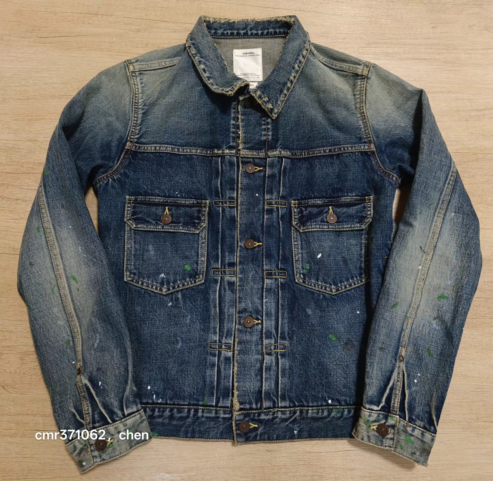Visvim visvim 19ss 101JKT mud-yellow hand-distressed/painted size 3 worn 2x Size US L / EU 52-54 / 3 - 1 Thumbnail