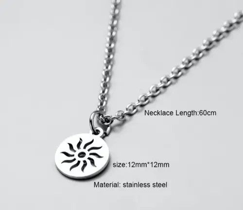 Jewelry Simple Long Chain Necklace + Sun Pendant Necklace Size ONE SIZE - 2 Thumbnail