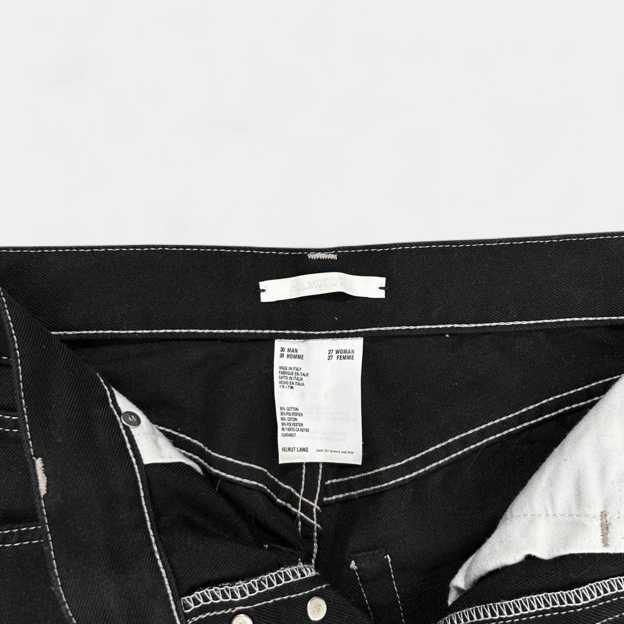 Helmut Lang Helmut Lang 2010s Contrast Stitching Black Pants Size US 30 / EU 46 - 3 Thumbnail
