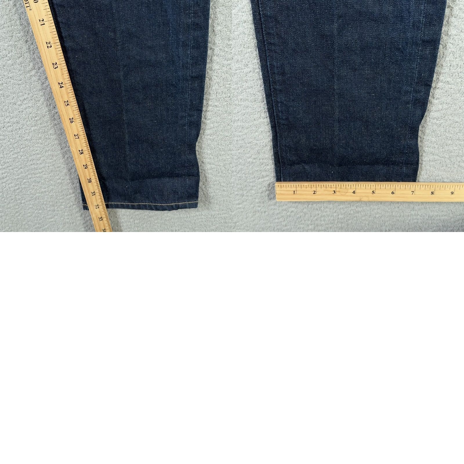 Denime Rogan Puck Jeans Mens 30x32 Blue Denim Selvedge USA Made Classic Fit Narrow Leg Straight Ins 100% Cotton Button Zip Pockets Size US 30 / EU 46 - 10 Thumbnail
