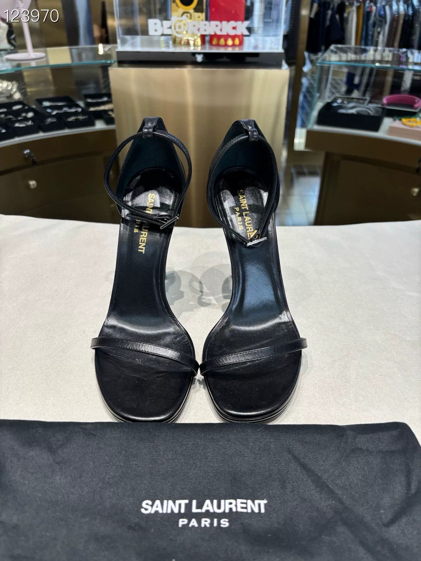 Saint Laurent Paris Saint Laurent Classic Black Strappy Heels Size US 6 / IT 36 - 1 Thumbnail