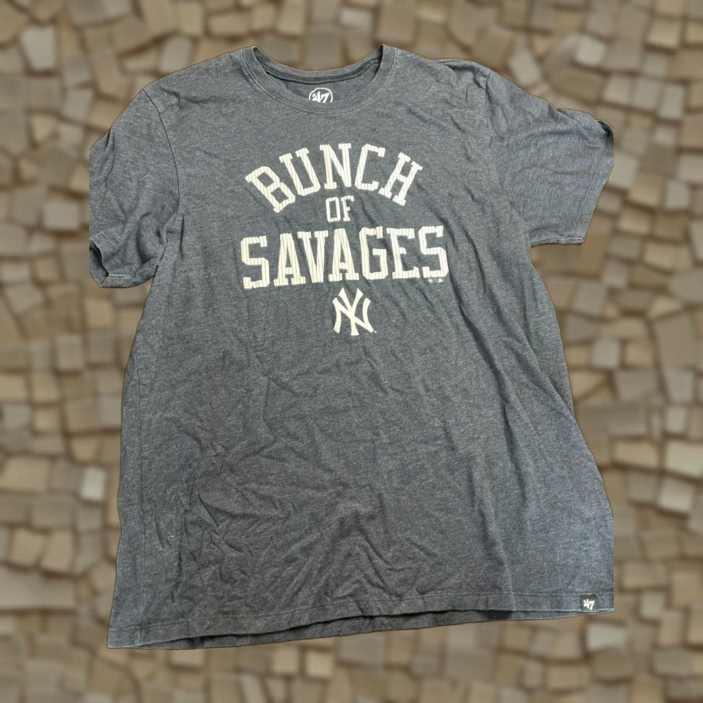 47 47 Shirt Men's XL Blue MLB New York Bunch of Savages T-Shirt Crew Neck Short Sleeve Graphic Print Size US XL / EU 56 / 4 - 1 Thumbnail