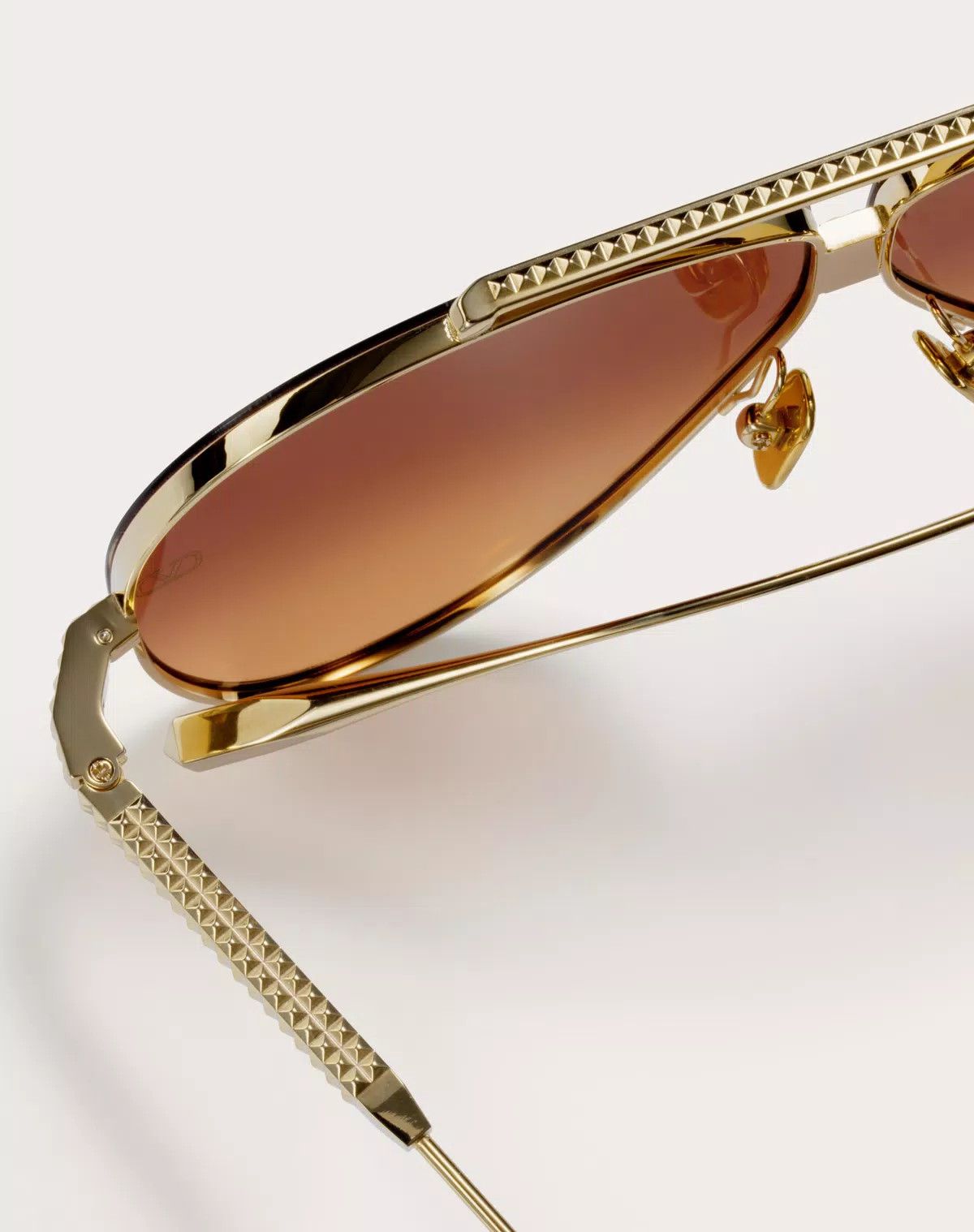 Valentino oc11z0625 Size:64/Pilot Titanium Stud Frame in Golden Size ONE SIZE - 4 Thumbnail