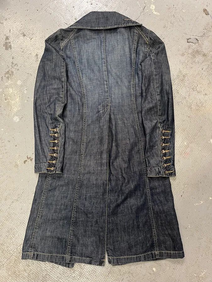 Vintage FW2002 Plein Sud Asymmetrical Buttoned Long Denim Jacket Size M / US 6-8 / IT 42-44 - 3 Thumbnail