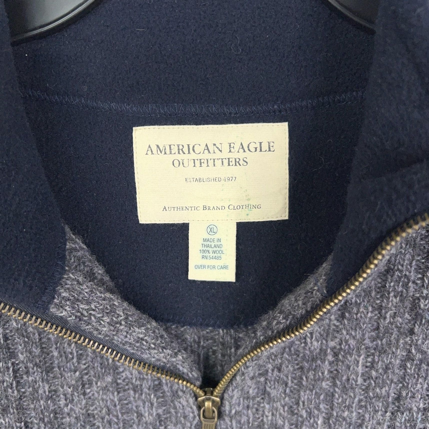 American Eagle Outfitters VINTAGE American Eagle Outfitters Sweater Mens XL Gray Ribbed 100% Wool Size US XL / EU 56 / 4 - 4 Thumbnail
