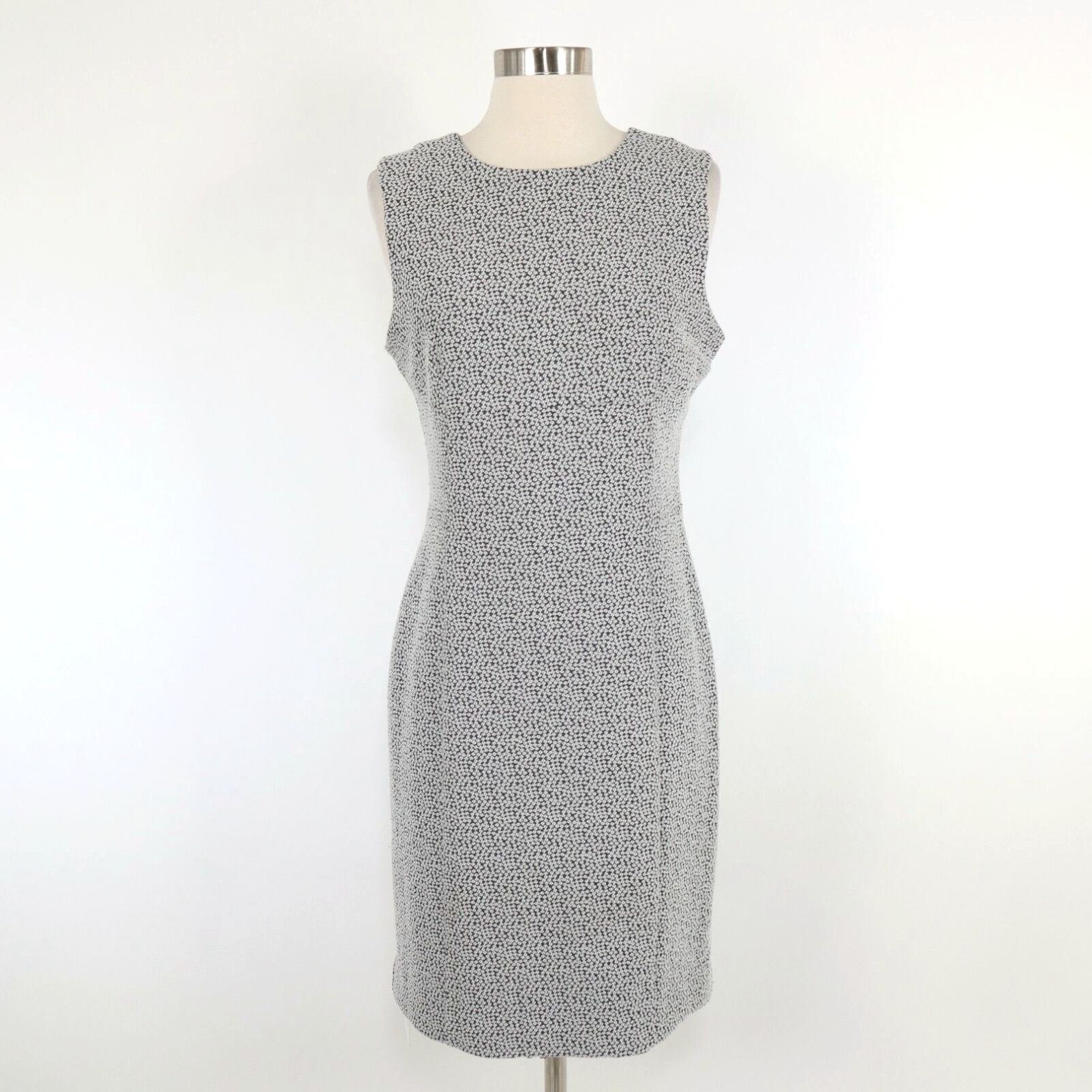 image of Vintage Mm.lafleur Sheath Dress Shirley 4 New Black White Pebble Jacquard Stretch Career, Women's (