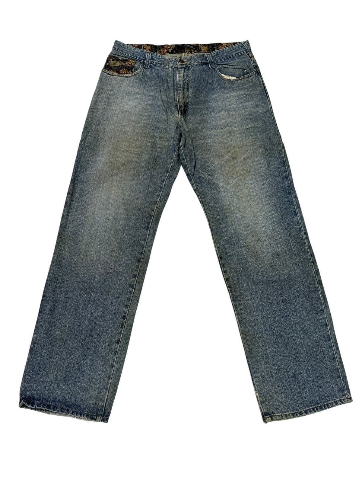 Japanese Brand Dominate Handcrafted Sukajan Embroidered Koi Fish Jeans Size US 34 / EU 50 - 2 Thumbnail