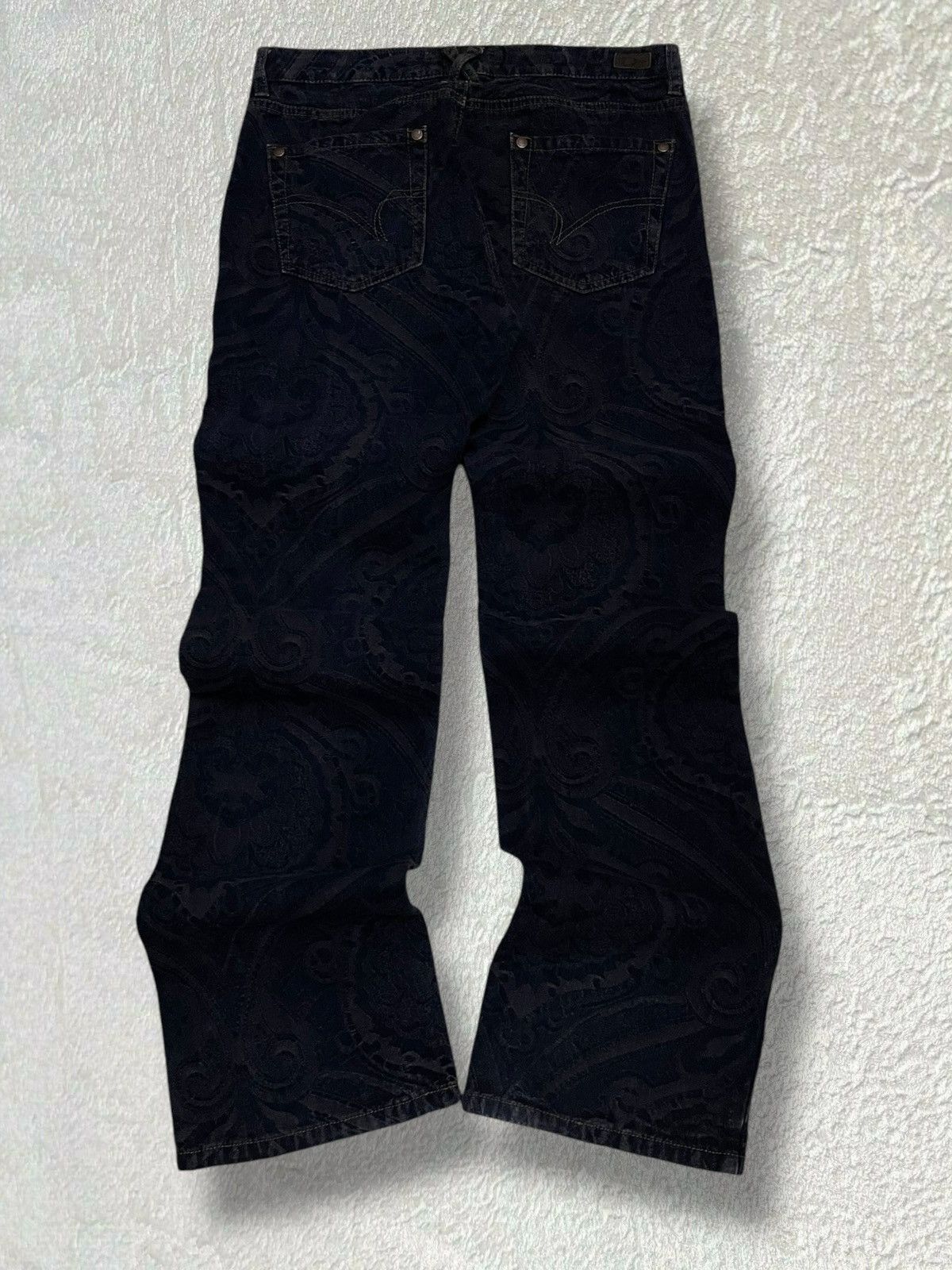Designer × Japanese Brand × Vintage Vintage Designer DKNY Iconic Paisley Design Flared Denim Size US 30 / EU 46 - 7 Thumbnail