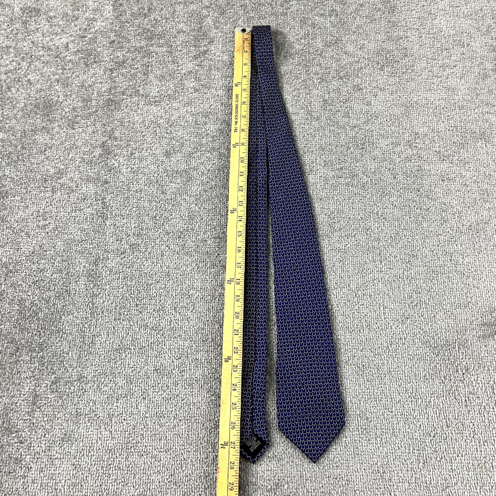 Vintage VINTAGE BEAUFORT Tie Mens 100% Silk Blue Yellow Equestrian The Rack Dress Regular Italy Size ONE SIZE - 5 Thumbnail