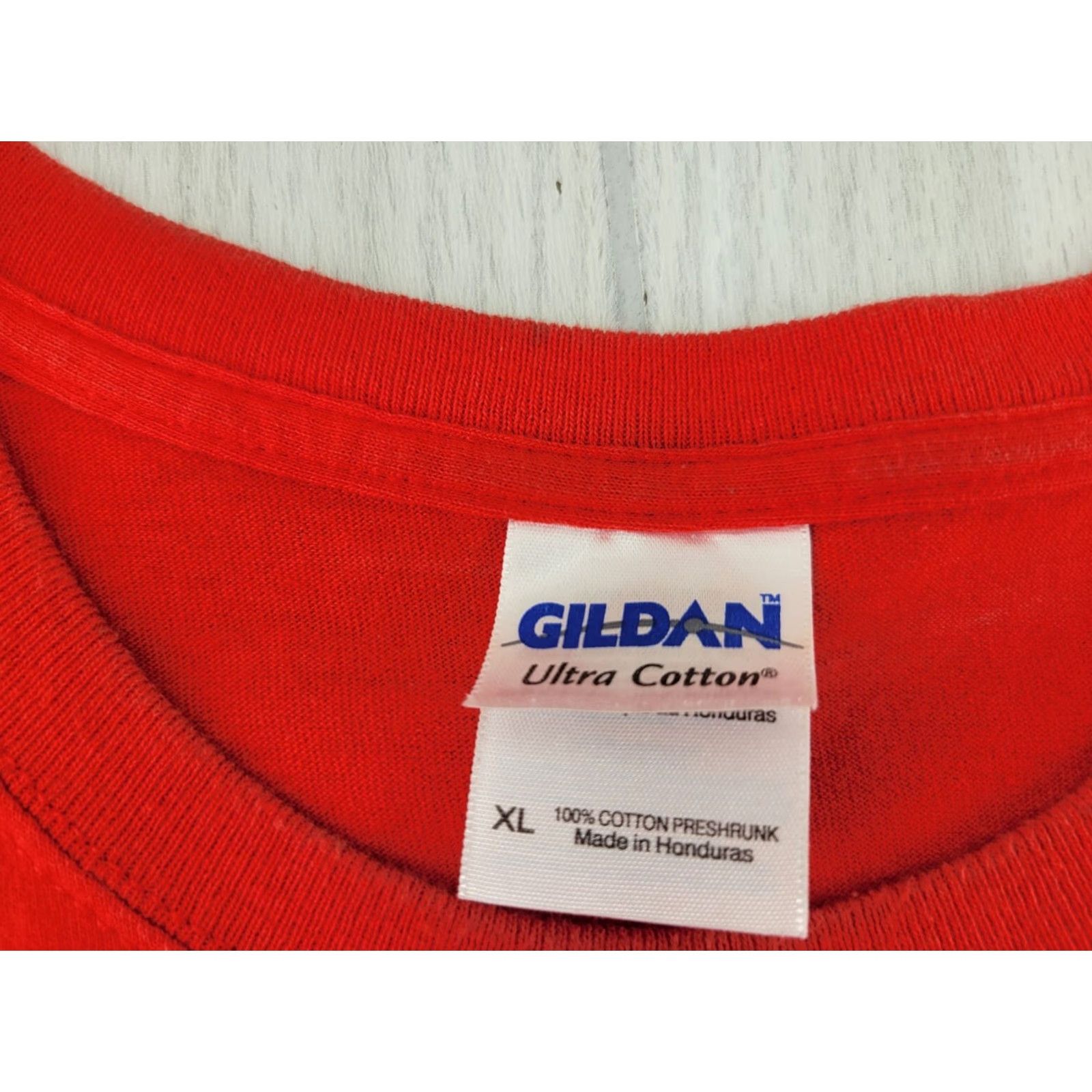 Gildan O'Reilly Shirt Mens XL 2012 World of Wheels Custom Car TN AL Auto Show Red Shirt Mens XL Red Cars Size US XL / EU 56 / 4 - 8 Thumbnail
