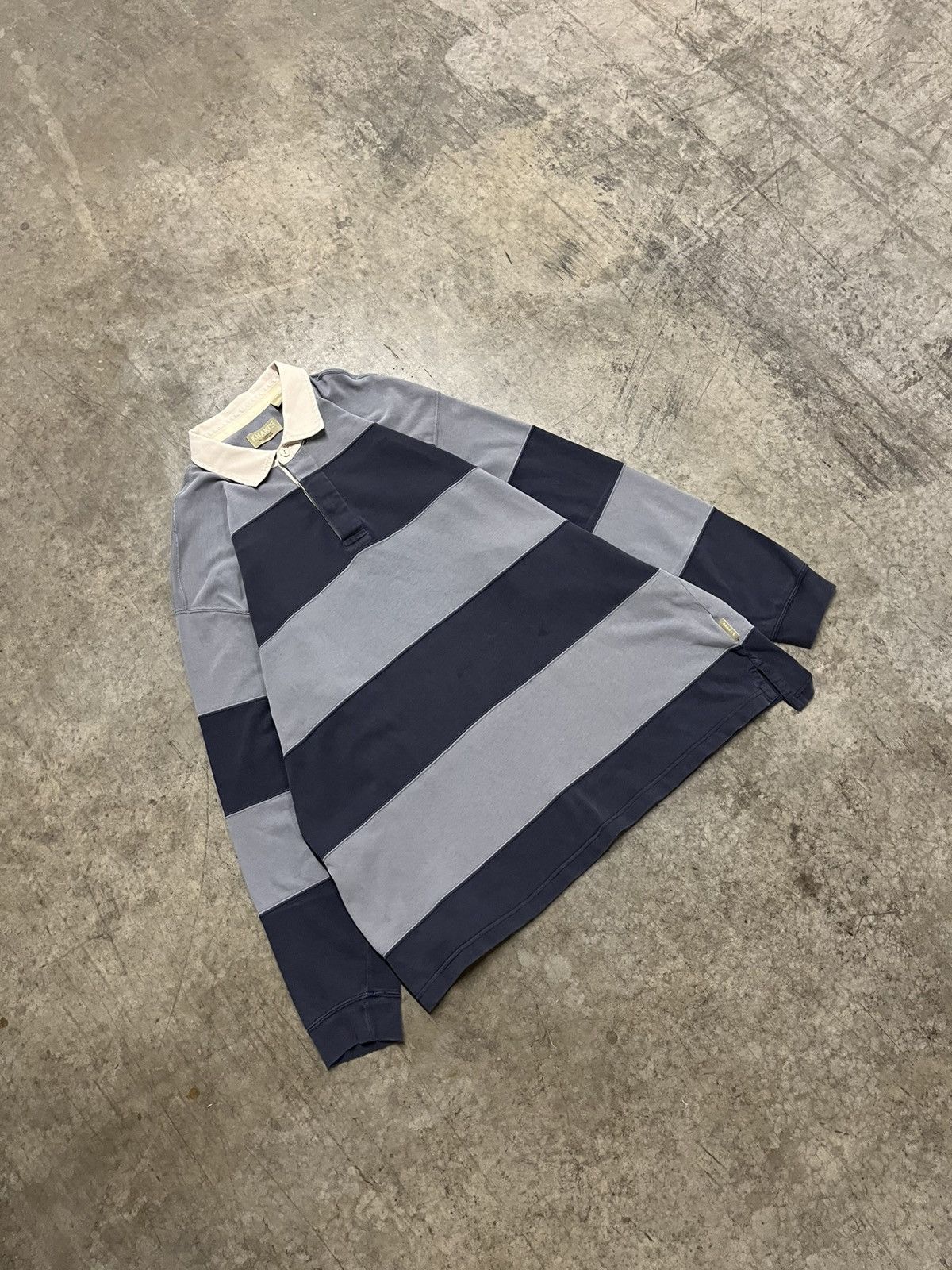 Polo Ralph Lauren × Vintage Rugby vintage stripped polo style longsleeve rare preppy Size US XL / EU 56 / 4 - 4 Thumbnail