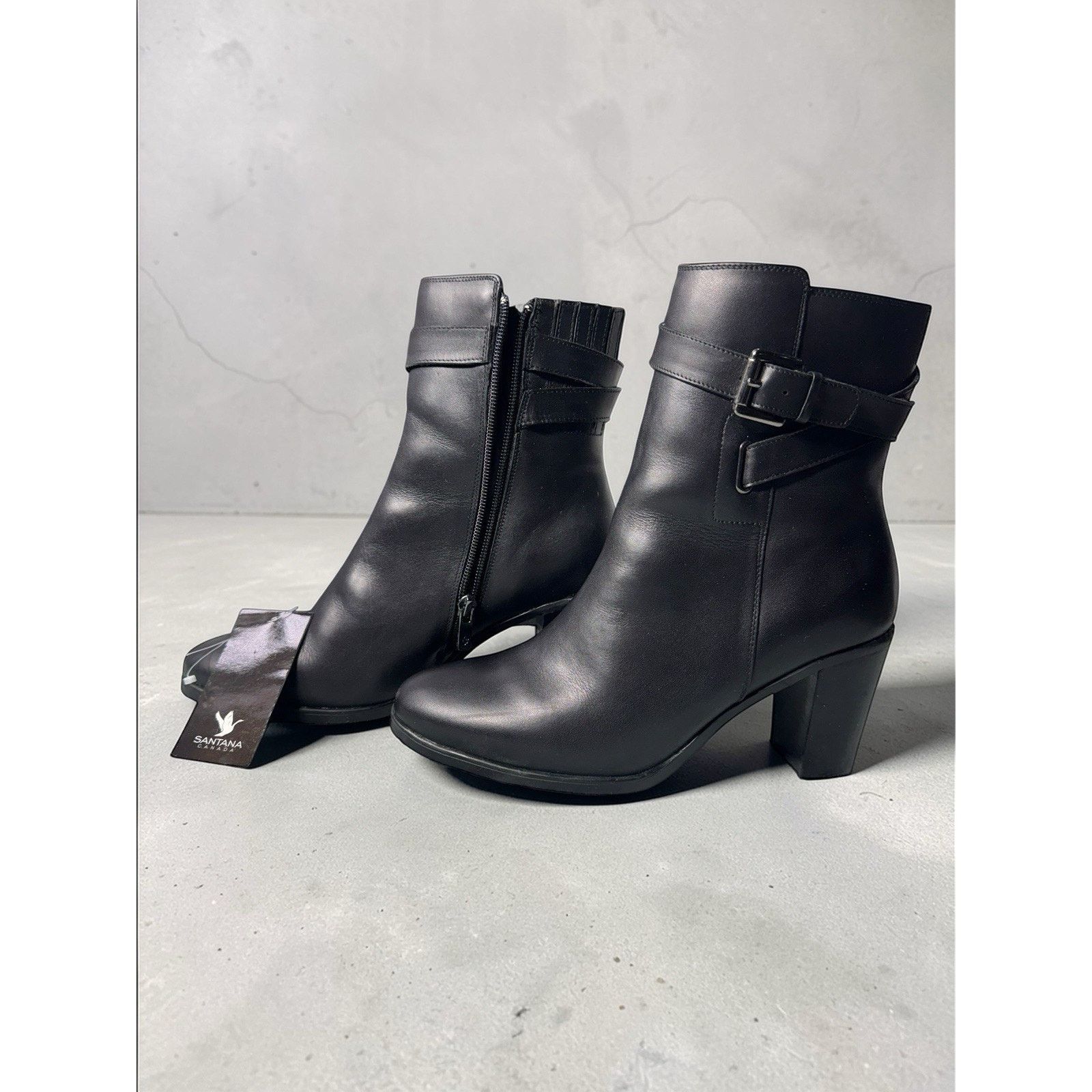 Other Santana Canada Christa Black Leather Ankle Boots Women 9 Size US 9 / IT 39 - 3 Thumbnail