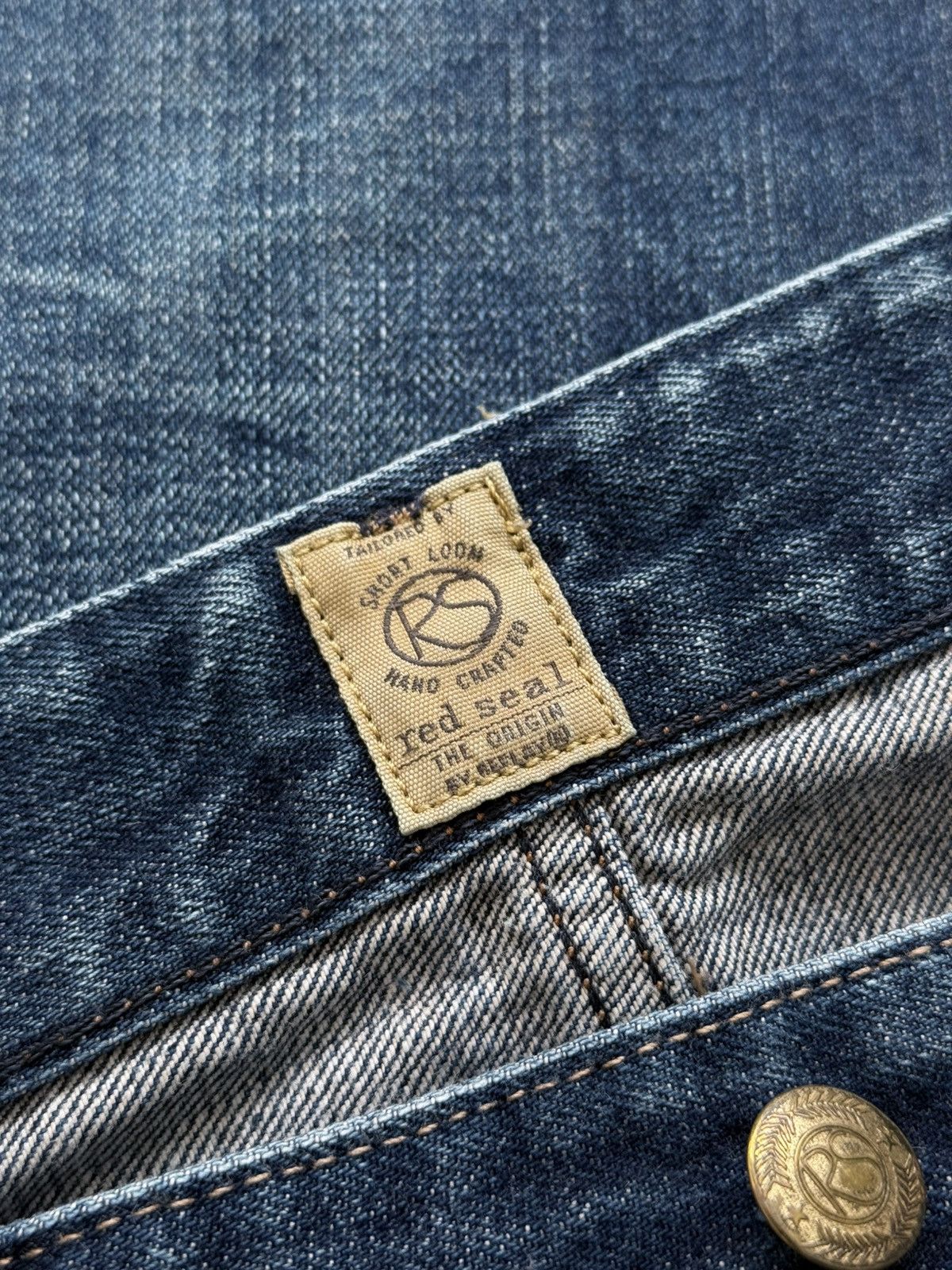 Japanese Brand Red Seal Hedi Slimane Style Washed Selvedge Denim Jeans Size US 34 / EU 50 - 13 Thumbnail