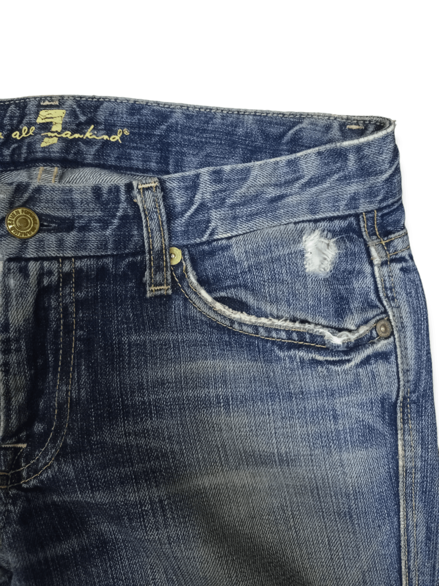 7 For All Mankind Vintage 7 For All Mankind Bell Bottom Distressed Flare Jeans Size 31" - 6 Thumbnail