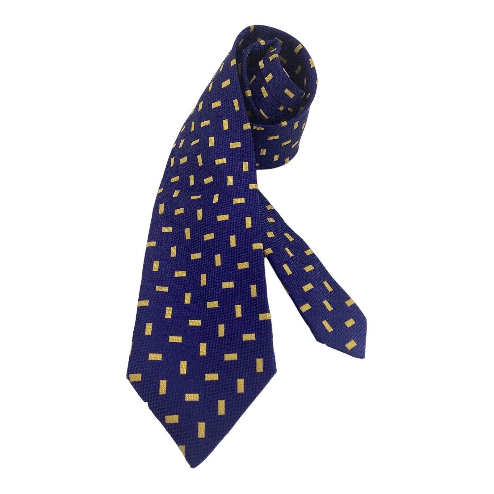 Alfred Dunhill ALFRED DUNHILL Blue Geometric Luxury Silk Tie Made In Englan Size ONE SIZE - 1 Thumbnail