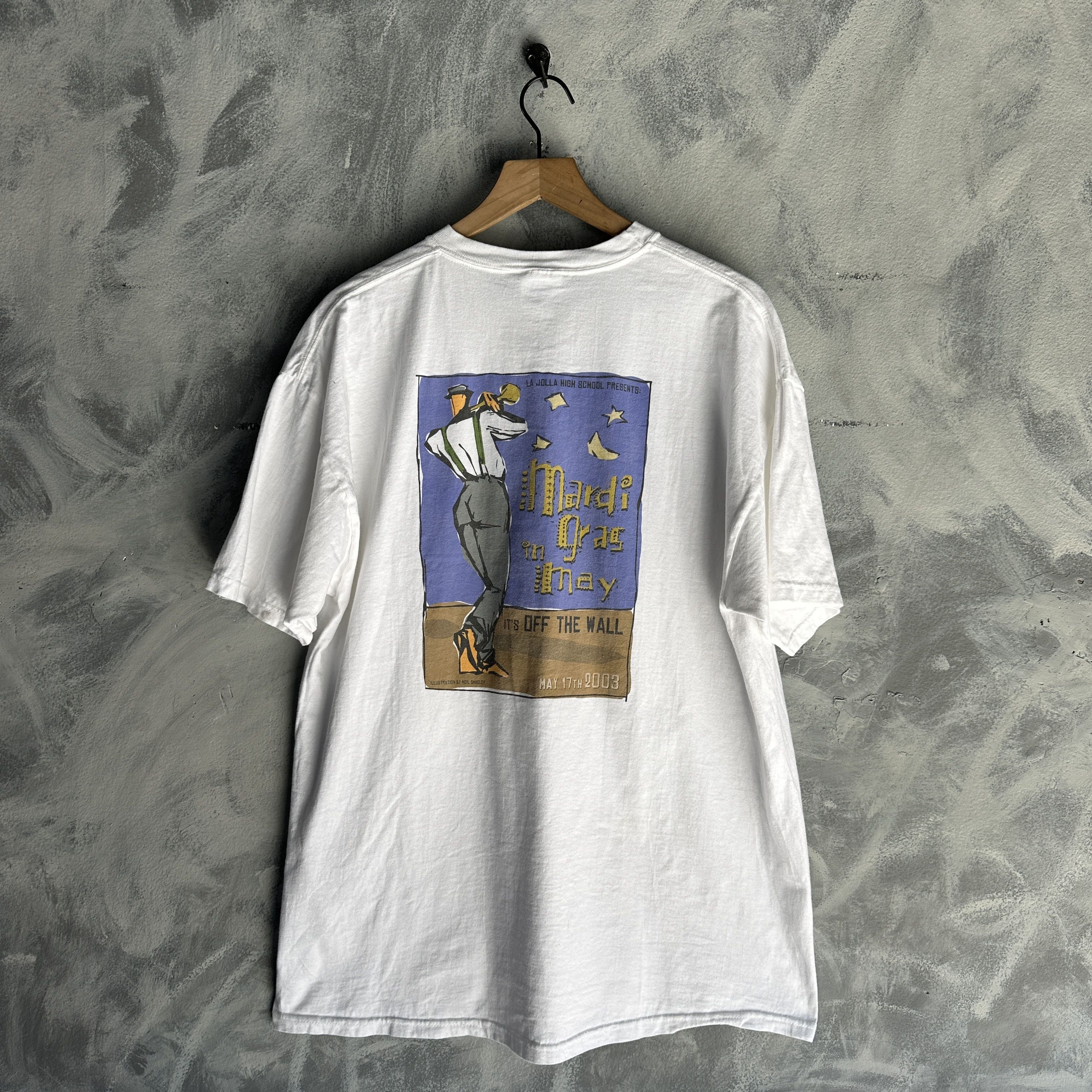 Other Vtg Mardi Gras T Shirt Mens XL White La Jolla High School Size US XL / EU 56 / 4 - 4 Thumbnail
