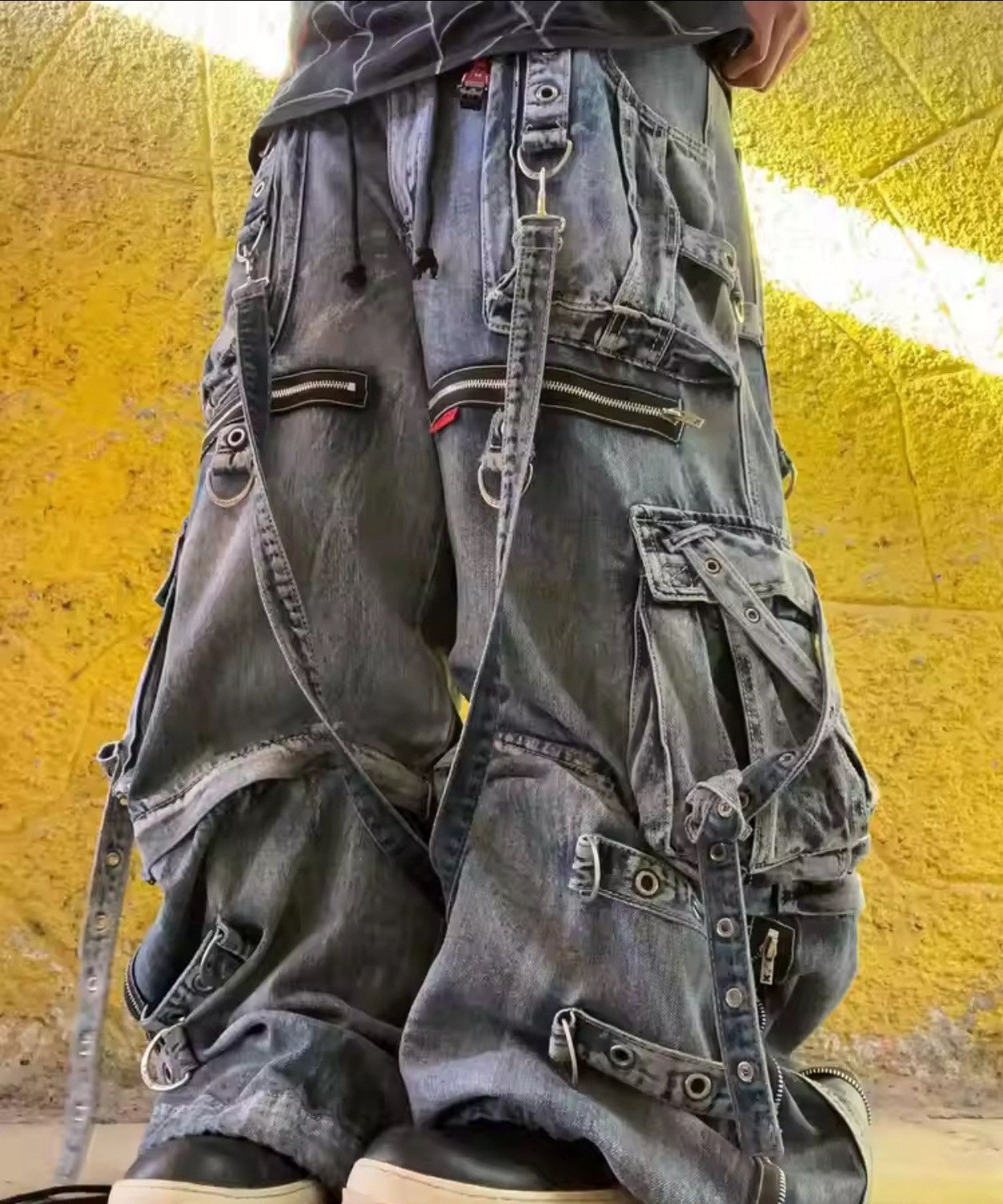 Jean Retro Double Stitching Washed Baggy Jeans Size US 32 / EU 48 - 5 Thumbnail