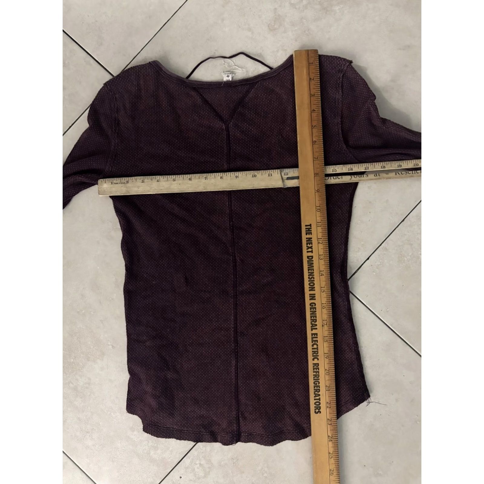 Vintage We The Free Thermal Top Womens Medium Purple Deep V Neck Long Sleeve Boho Cuff Size M / US 6-8 / IT 42-44 - 6 Thumbnail