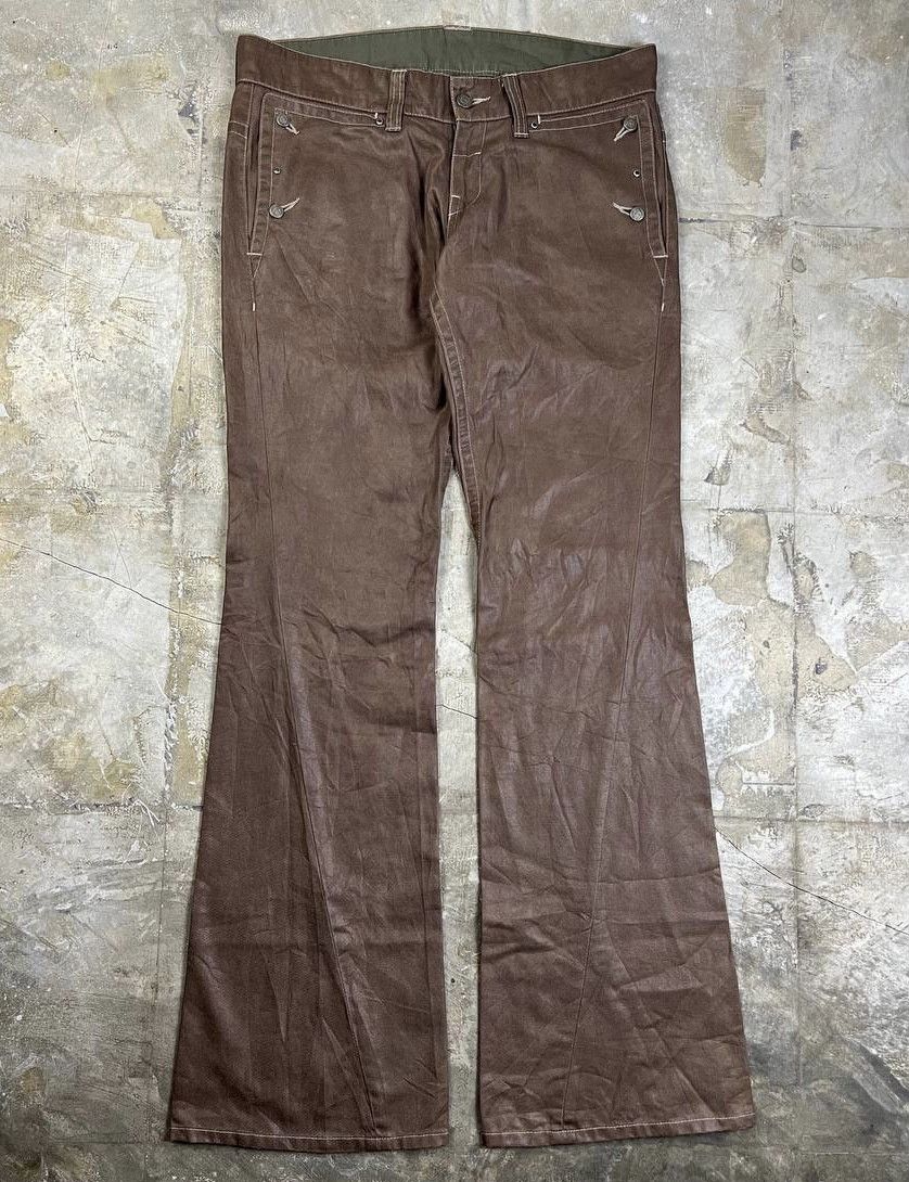 Tornado Mart Tornado Mart - Waxed Flared Jeans Size US 34 / EU 50 - 1 Thumbnail