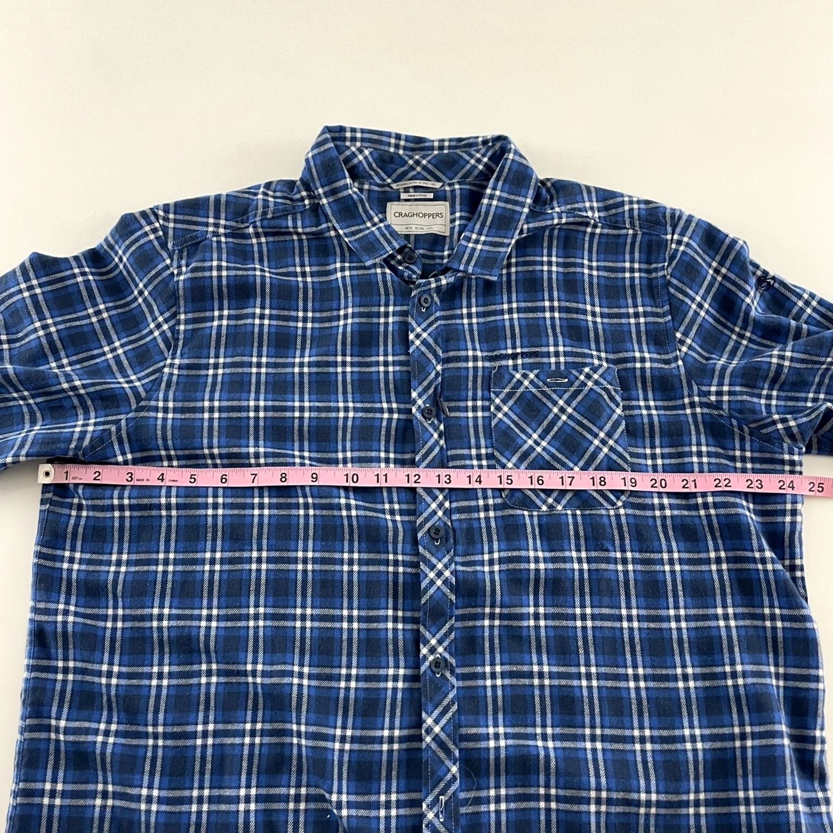 Vintage Craghoppers Plaid Flannel Long Sleeve Button-Up Shirt Men L Blue Size US L / EU 52-54 / 3 - 5 Thumbnail