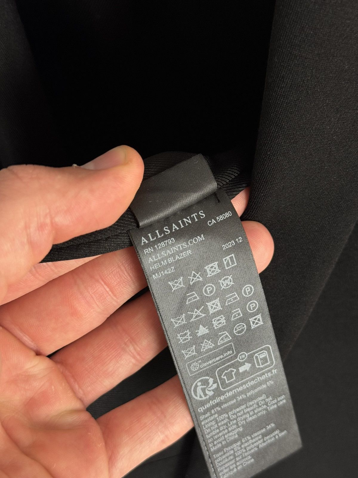 Allsaints AllSaints Helm Black Blazer Size 40R - 14 Thumbnail
