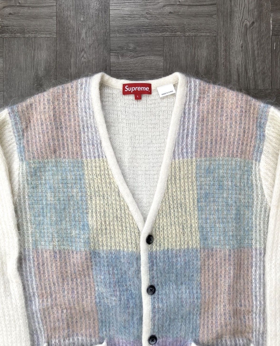 Supreme Supreme Brushed Grid Mohair Cardigan Size Large - NEW Size US L / EU 52-54 / 3 - 2 Thumbnail