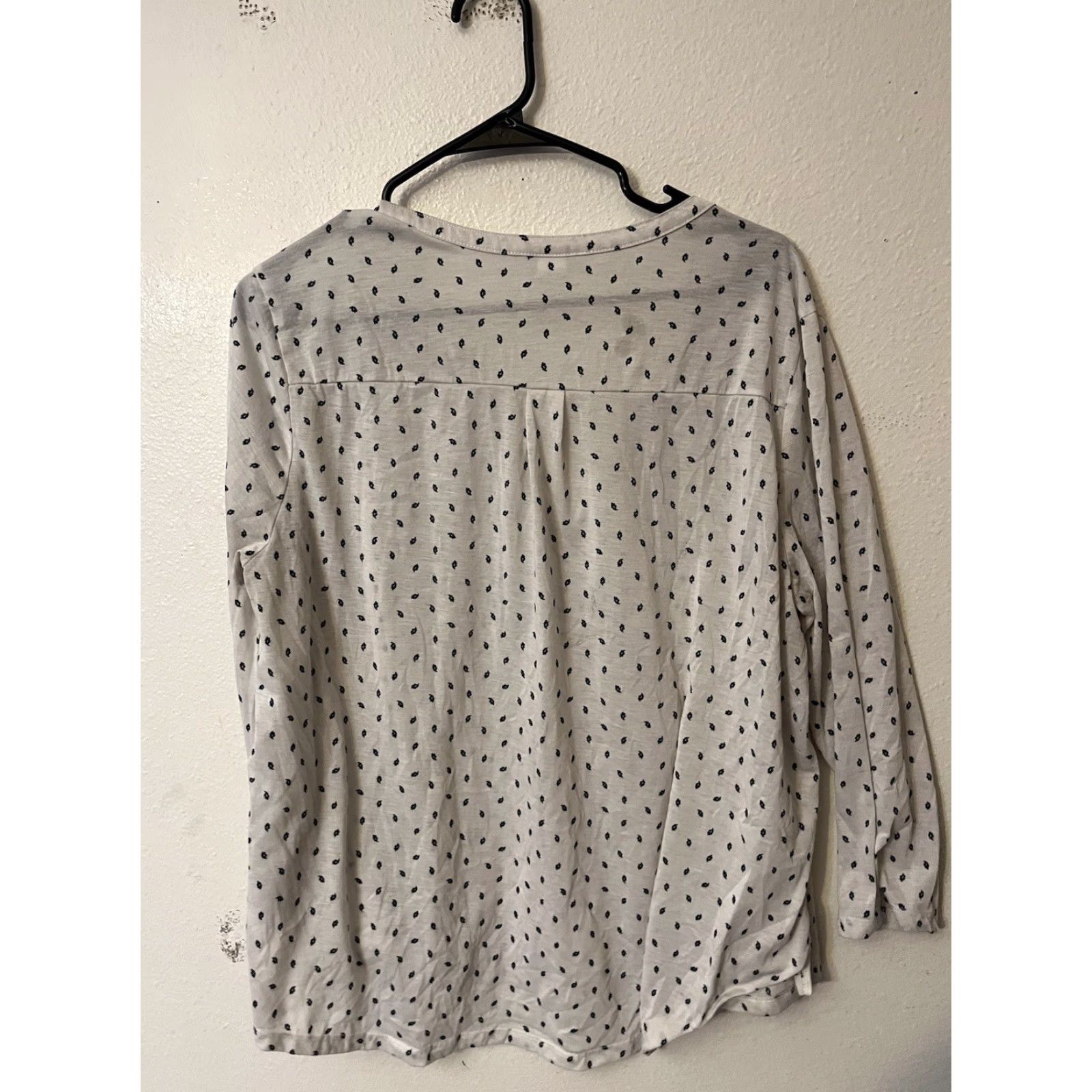 H&M VINTAGE H&M Blouse Shirt Ivory Womens XL V-Neck Long Sleeve Sheer Size XL / US 12-14 / IT 48-50 - 2 Thumbnail
