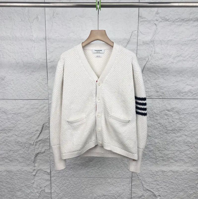 Thom Browne Thom Browne White Cotton Women's Cardigan 0089 Size ONE SIZE - 1 Thumbnail